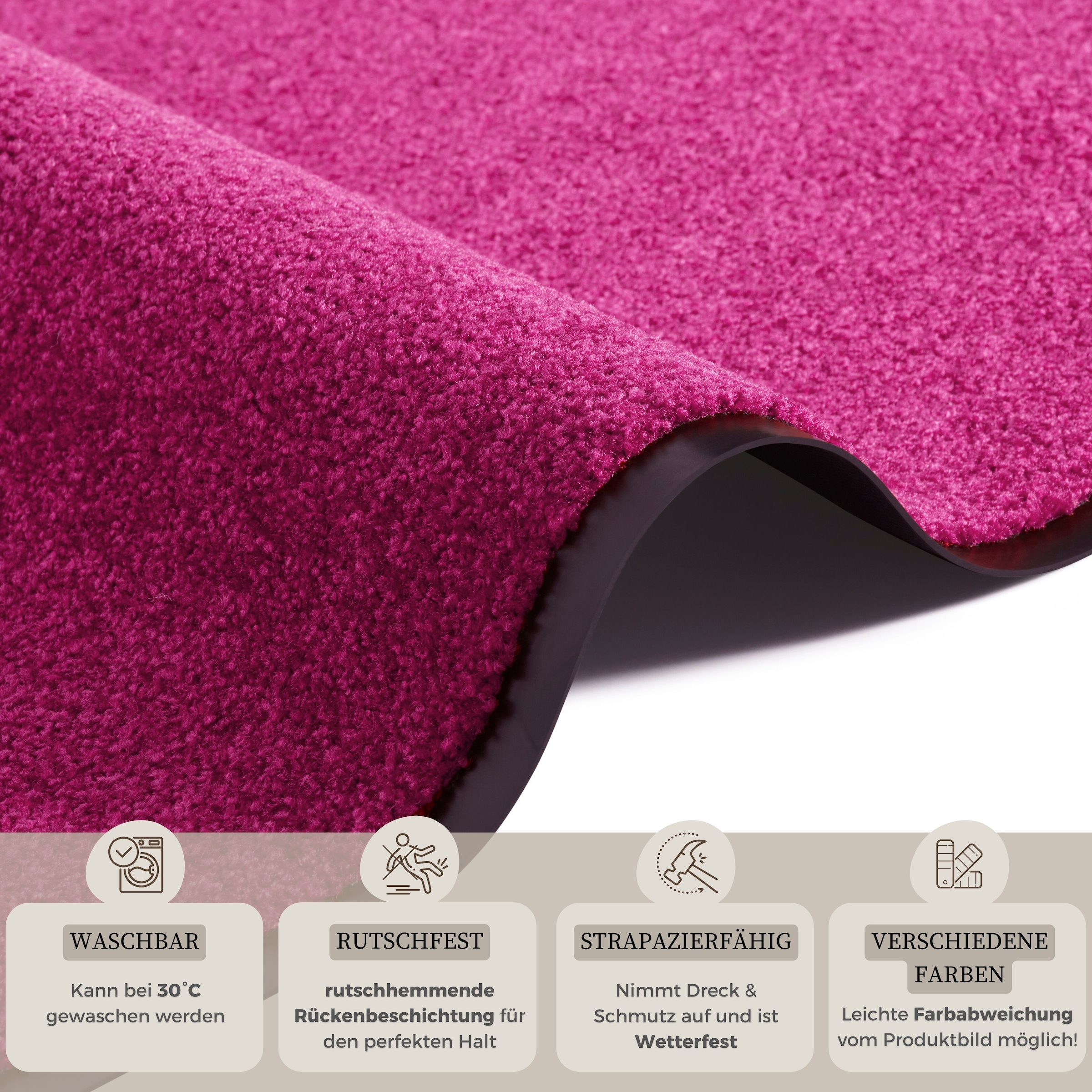 HANSE Home Fußmatte »Wash & Clean«, rechteckig, Schmutzfangmatte, Türmatte, Innen und Außen, Rutschfest, Waschbar