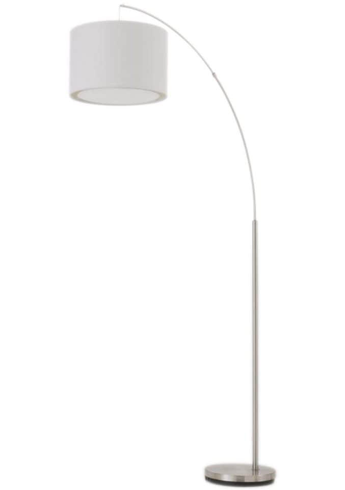 Brilliant Bogenlampe »Clarie«, 1 flammig-flammig, 1,8m Höhe, Stoffschirm, 60W, Metall/Textil mit eisen/weiß, Jahren 3 XXL Garantie E27 | max. online kaufen