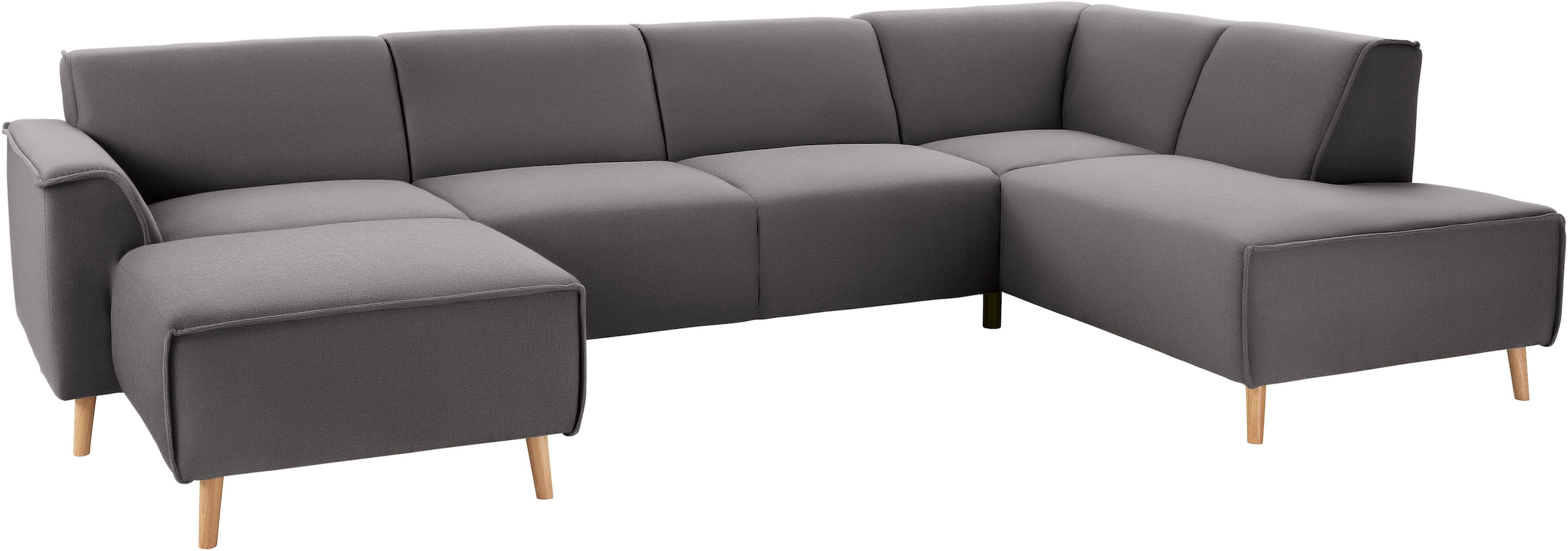 andas Wohnlandschaft »Janek Scandic Design, elegant und zeitlos U-Form«, mit Federkern und Keder in scandinavischem Design