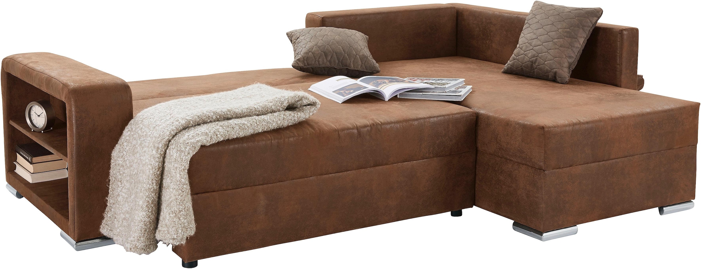 COLLECTION AB Ecksofa »John L-Form«, inklusive Bettfunktion und Bettkasten