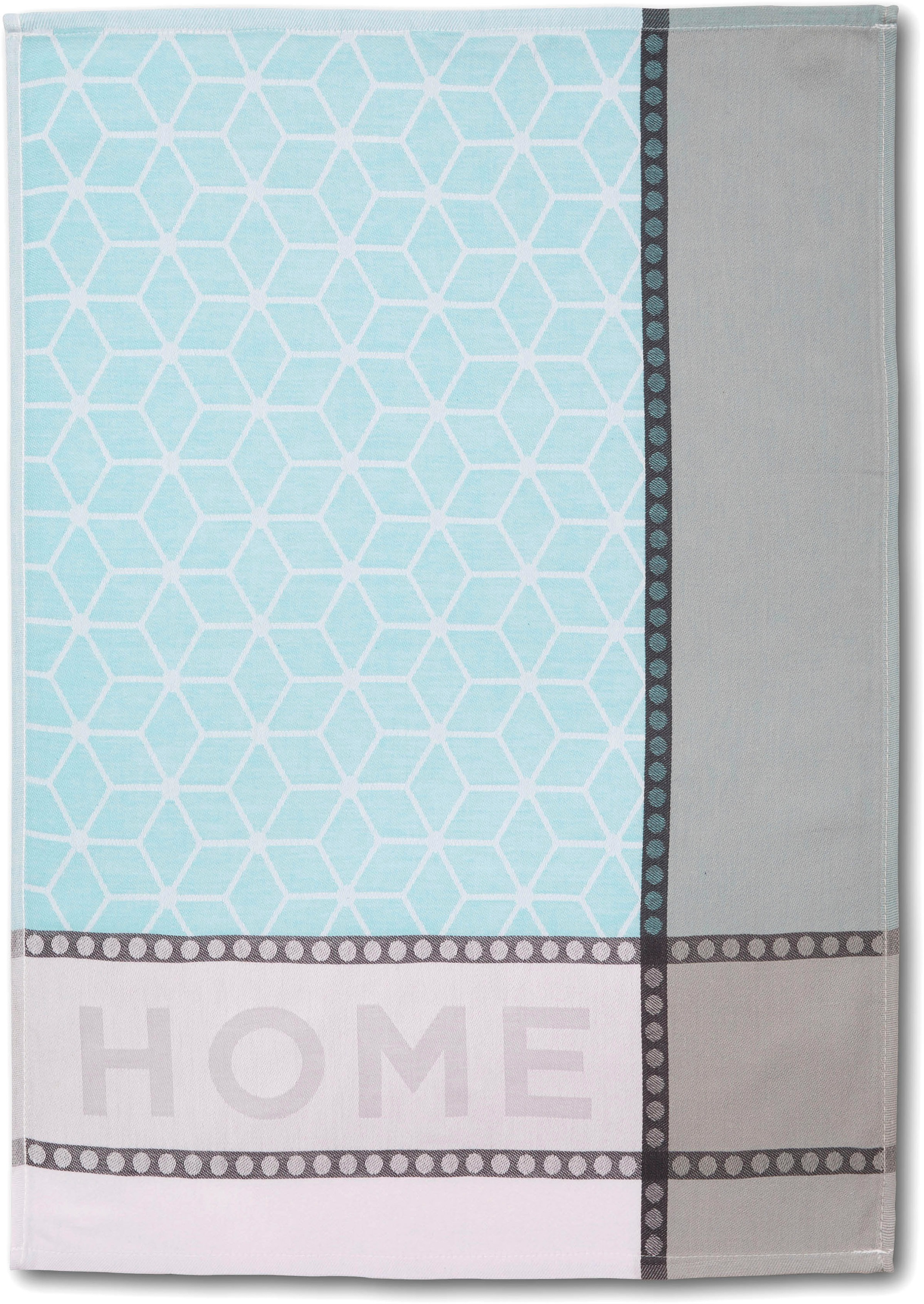Dyckhoff Geschirrtuch »HOME & KITCHEN, Maße je Tuch ca. 50x70 cm, aus 100% Baumwolle«, (Set, 3 tlg.), mit zwei verschiedenen Motiven