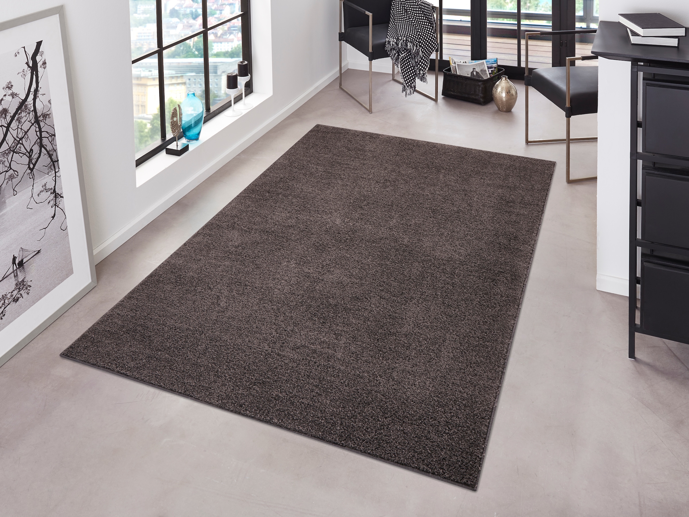 HANSE Home Teppich »Pure 100  Kurzflor« rechteckig 13 mm Höhe Kurzflor, uni, umkettelt, Läufer, Wohnzimmer, Kinderzimmer, Flur