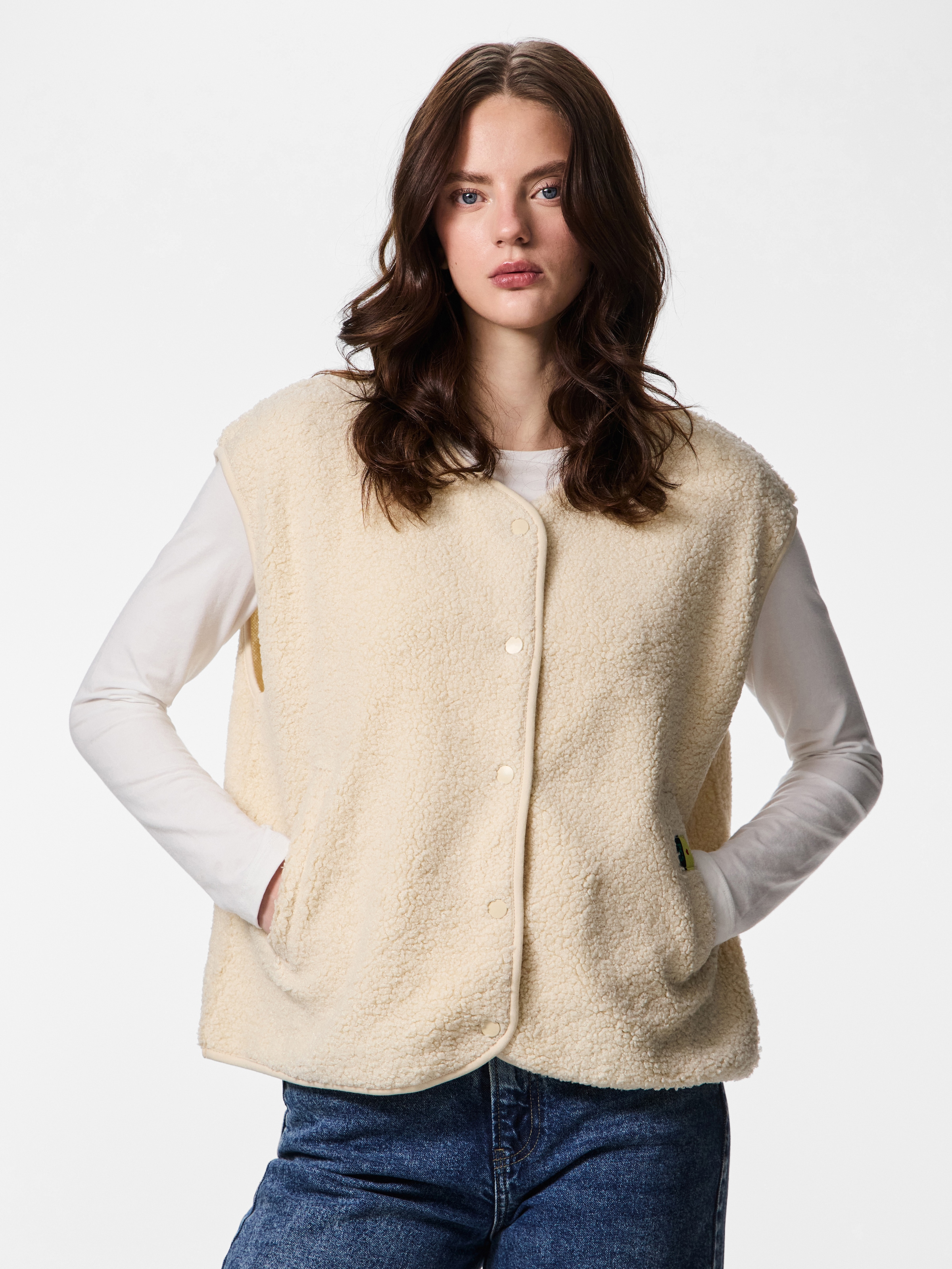pieces Plüschweste »PCKATTY TEDDY VEST NOOS BC« Kunstfaser