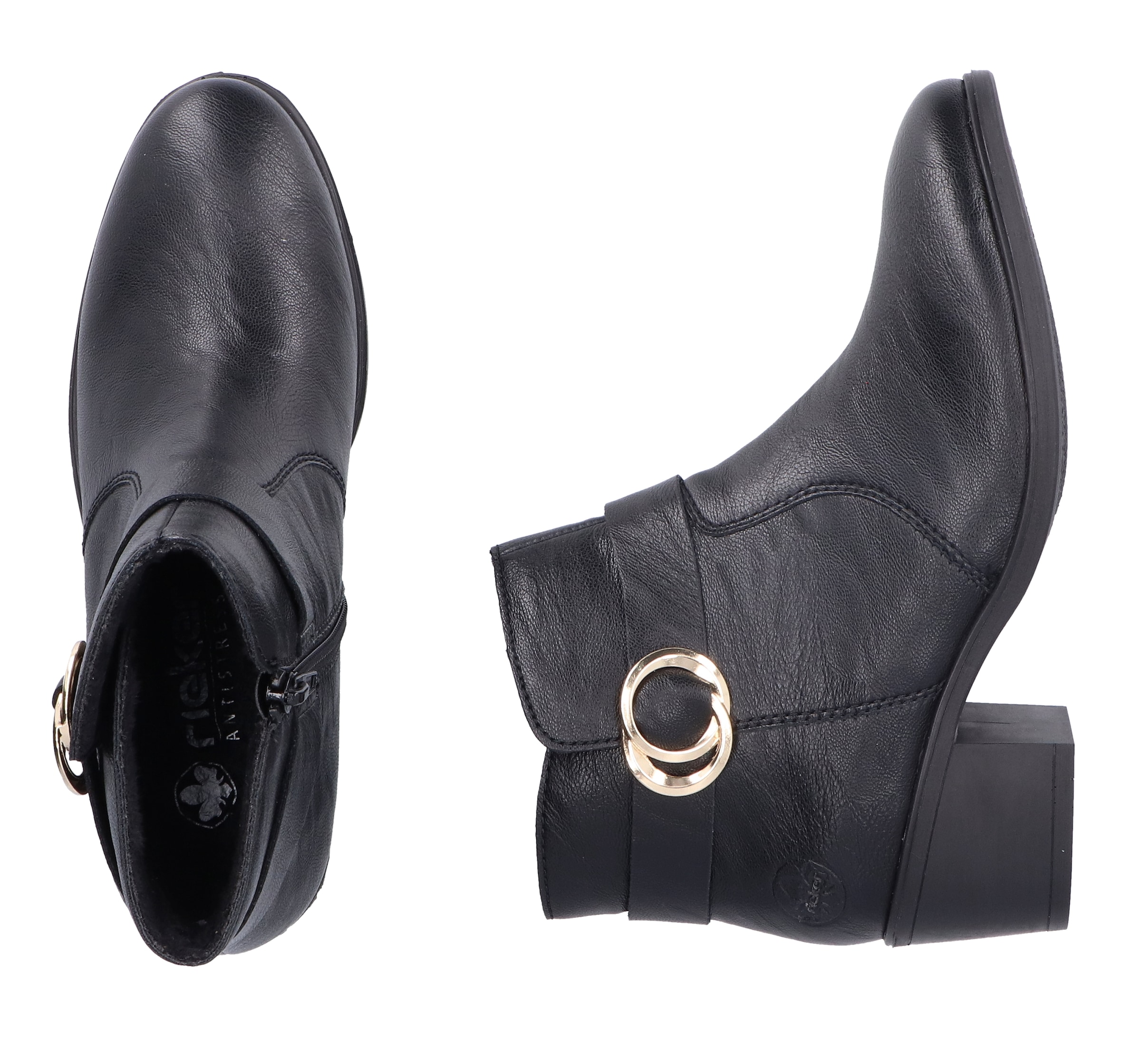 Rieker Stiefelette, Ankleboots, Blockabsatz, mit Innenreißverschluss