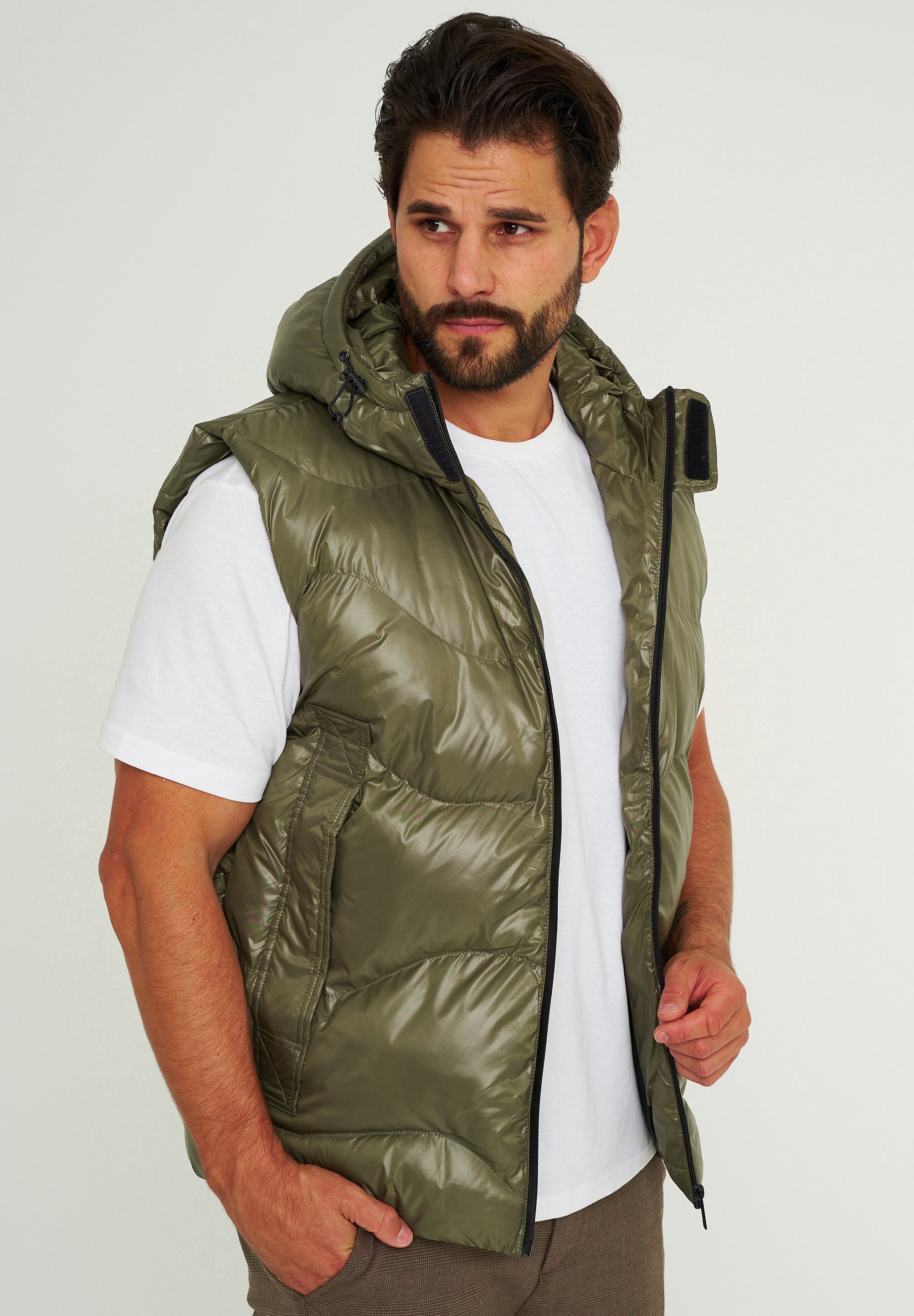 SOULSTAR Steppweste »Pufferweste für Herren als Bodywarmer mit Kapuze«