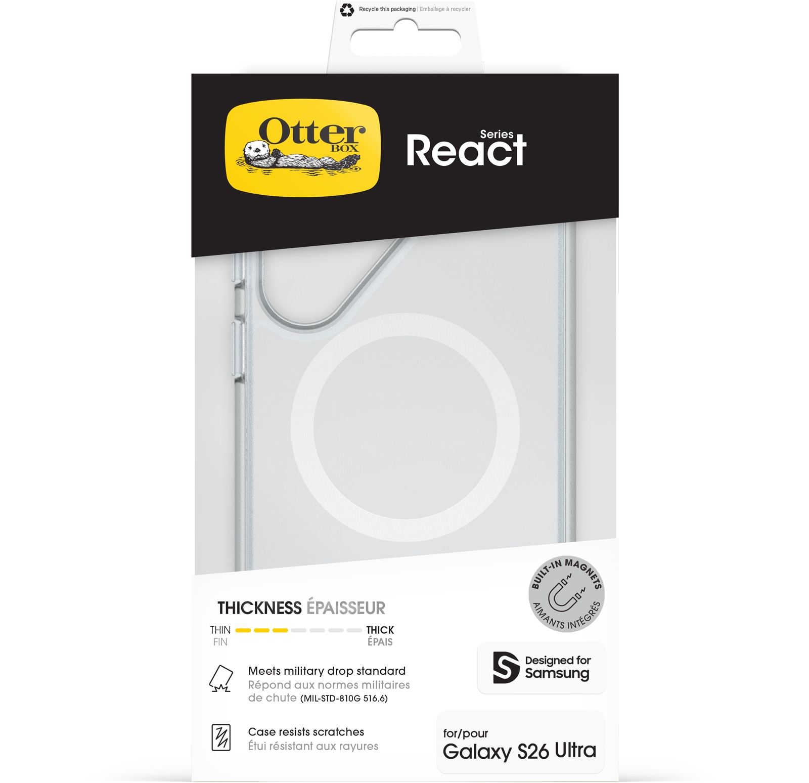 Otterbox Handyhülle »React Series Magnets für Samsung Galaxy S26 Ultra« Samsung Galaxy S26 Ultra Backcover, Schutzhülle, Handyschutzhülle, Case, Schutzcase, stoßfest