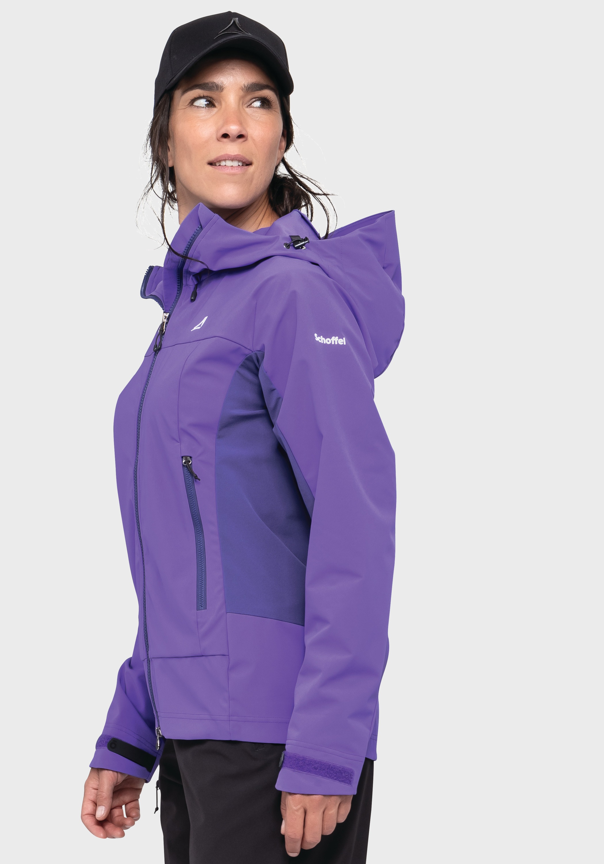Schöffel Outdoorjacke »Mountain Softshell Jk Style Blaueis WMS«, mit Kapuze