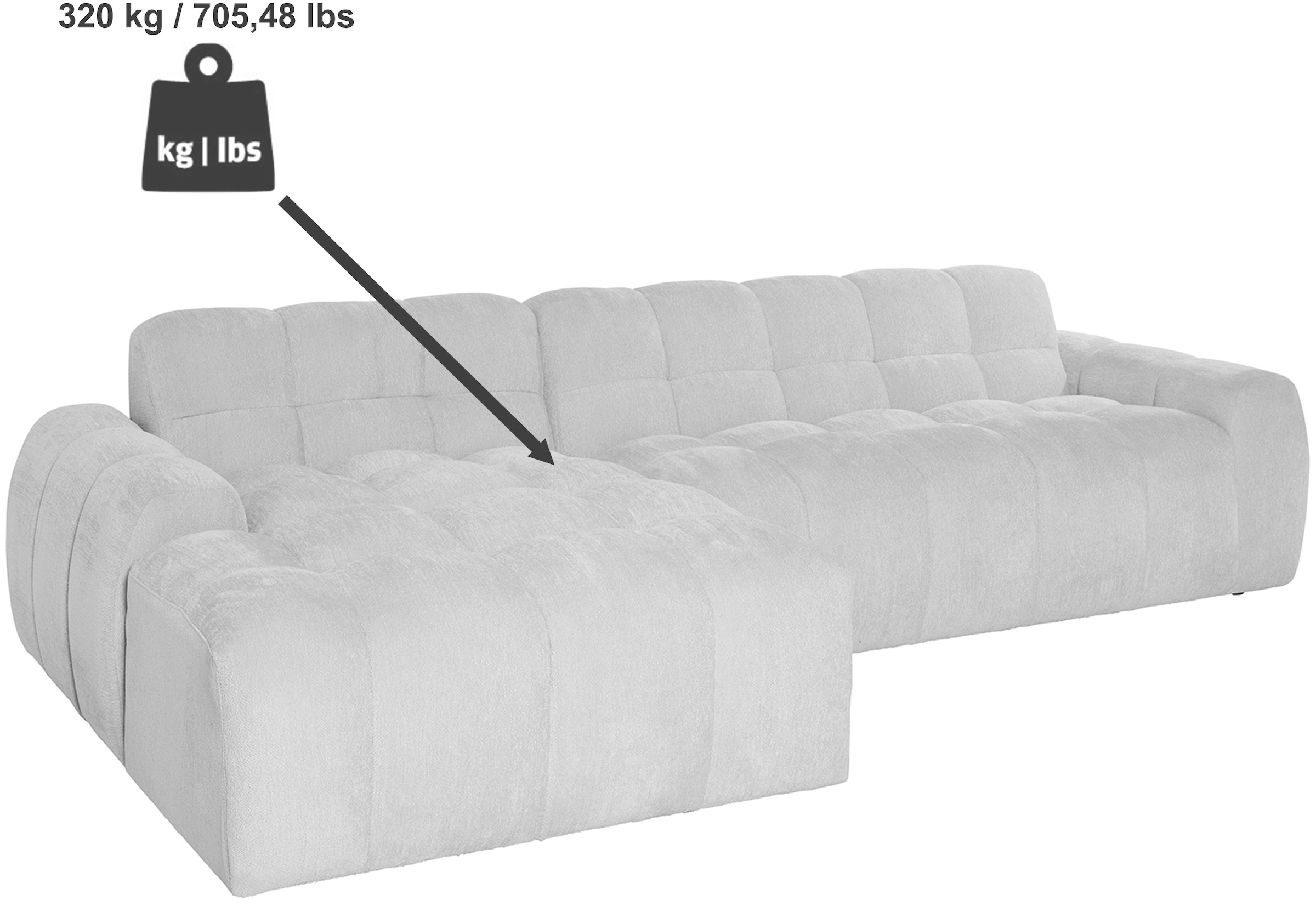 Jahnke Ecksofa »RELAX BUBBLE CORNER« Platz für bis zu 5 Personen,Taschenfederkernpolsterung,L-Form,B:305 cm