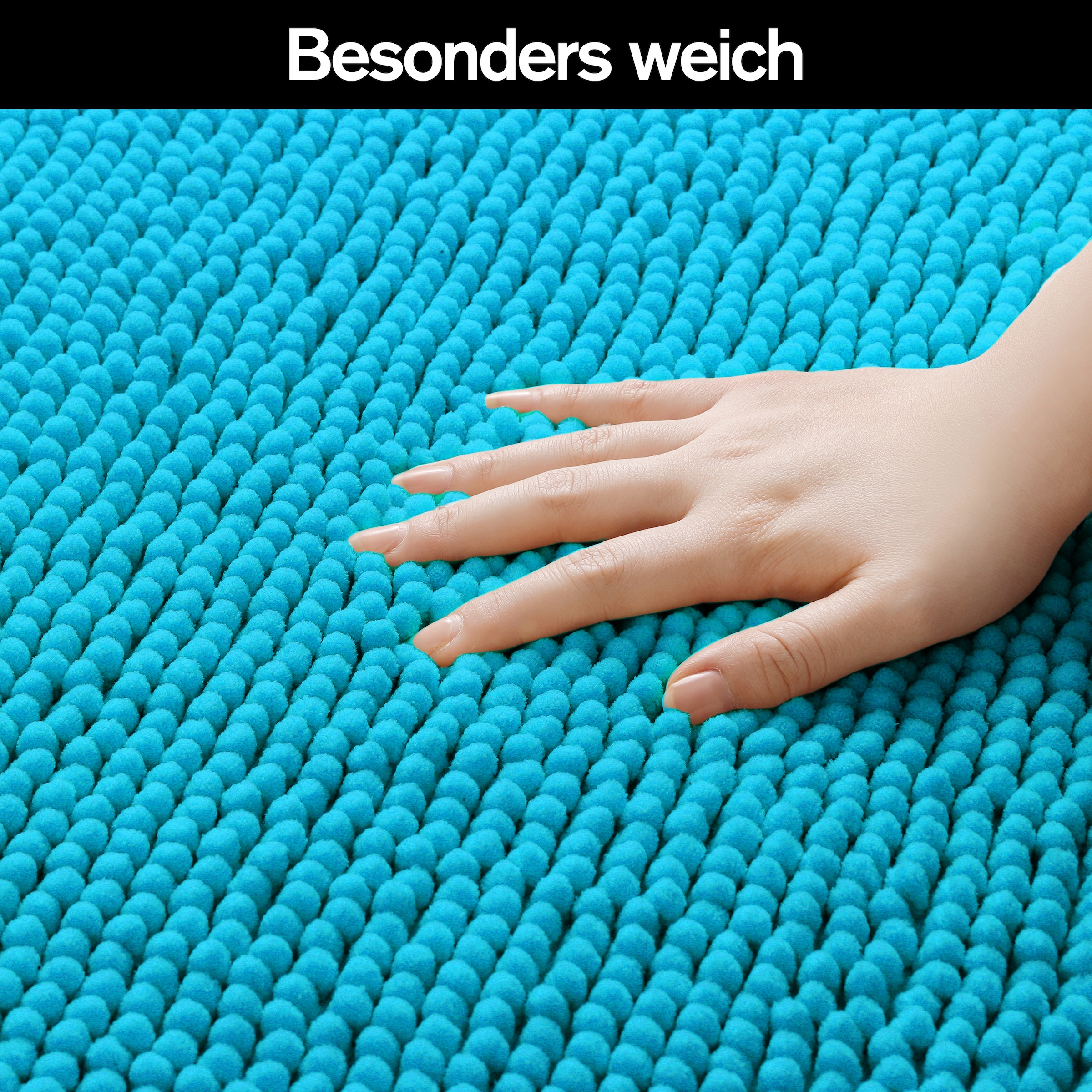 my home Badematte »Vanessa Chenille, Badvorleger, Badezimmer Teppich, Duschvorleger«, strapazierfähig-fußbodenheizungsgeeignet-schnell trocknend, Uni Farben, besonders weich