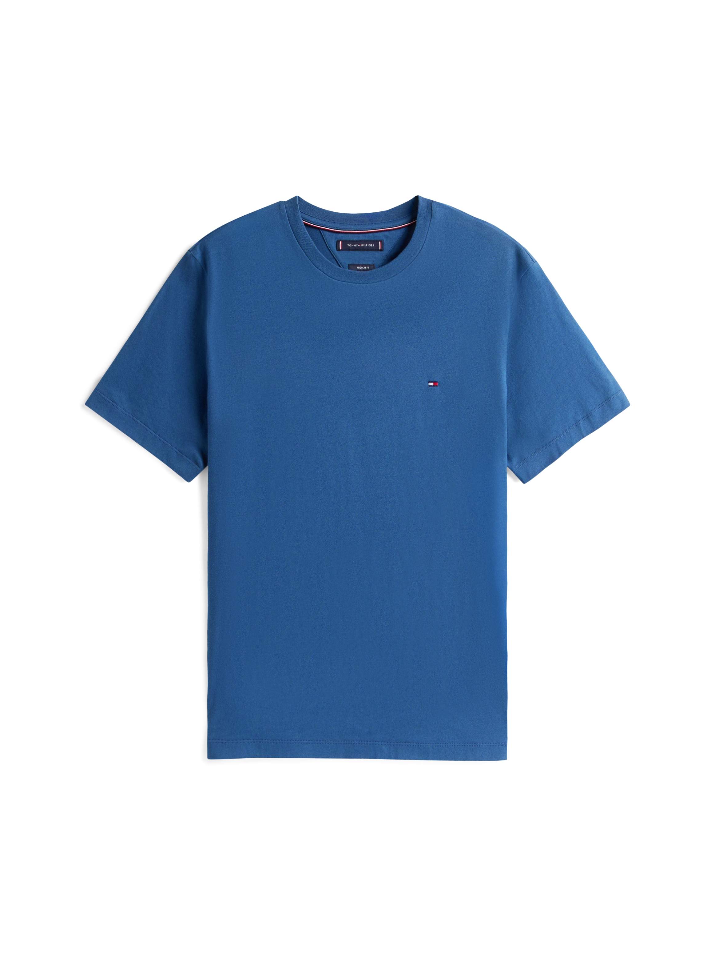 Tommy Hilfiger T-Shirt »ESSENTIAL REG FIT SOLID TEE mit Stickerei und Rundhals«, unifarben, casual, regular fit, Baumwolle, Rundhals