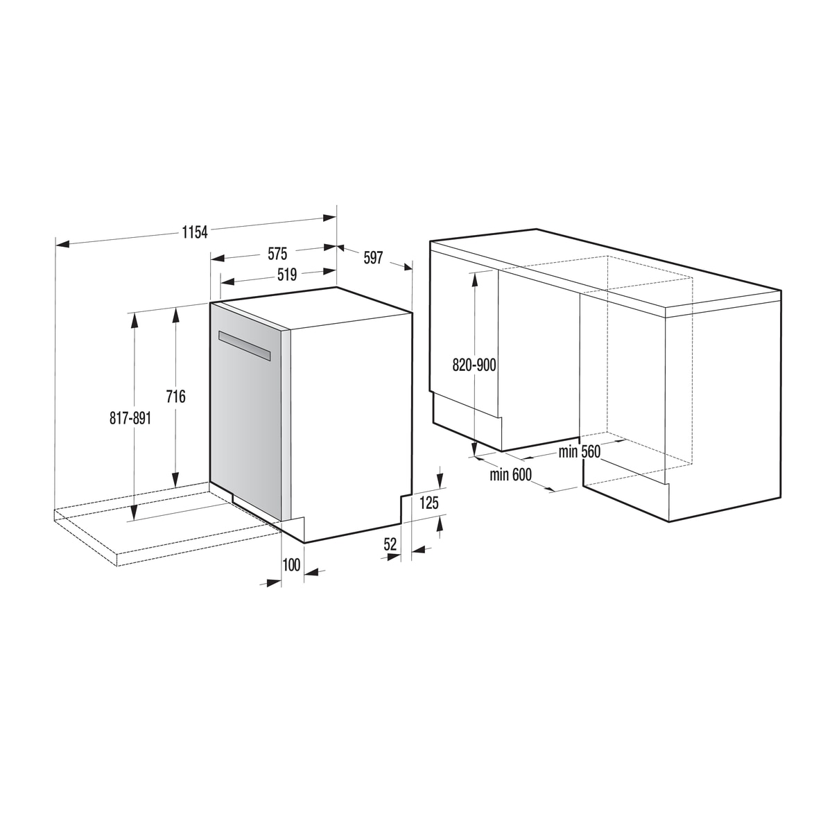 GORENJE Unterbaugeschirrspüler »GU673C65X« 9,5 l 16 Maßgedecke TotalDry - auto. Türöffnung
