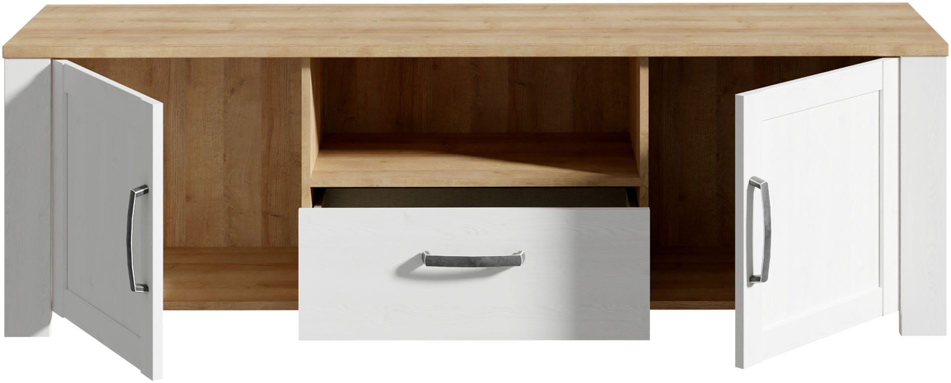 FORTE TV-Board »Bohol TV-Schrank, Stauraum, 2 farbiges Dekor, landhaus« B/H/T 166,1/51,8/42cm, 2 Türen, 1 SK