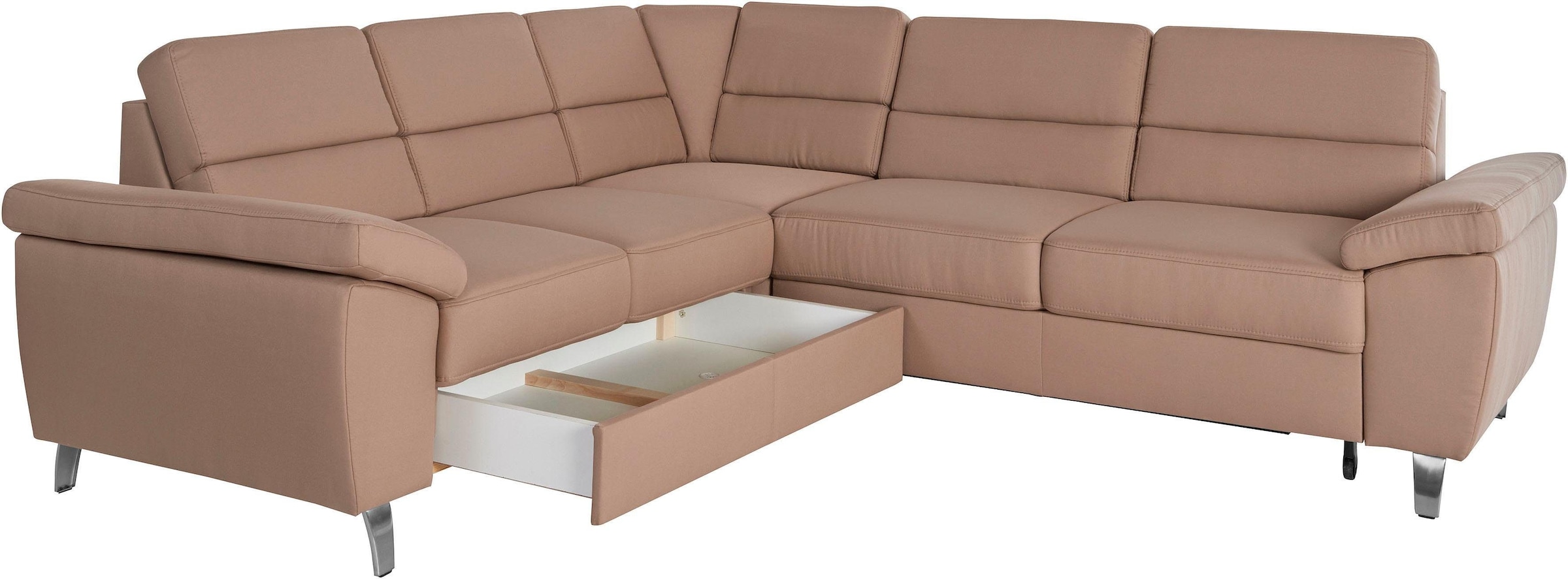 sit&more Ecksofa »Sorano L-Form«, wahlweise mit Bett- und Relaxfunktion, inkl. Bettkasten