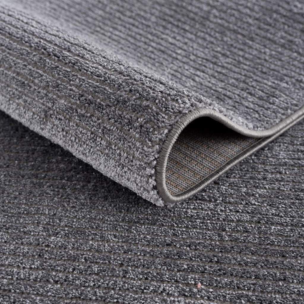 Carpet City Teppich »Friseé-Teppich FANCY900«, rund, 12 mm Höhe, Kurzflor, Einfarbig, 3D-Optik, Streifen Look