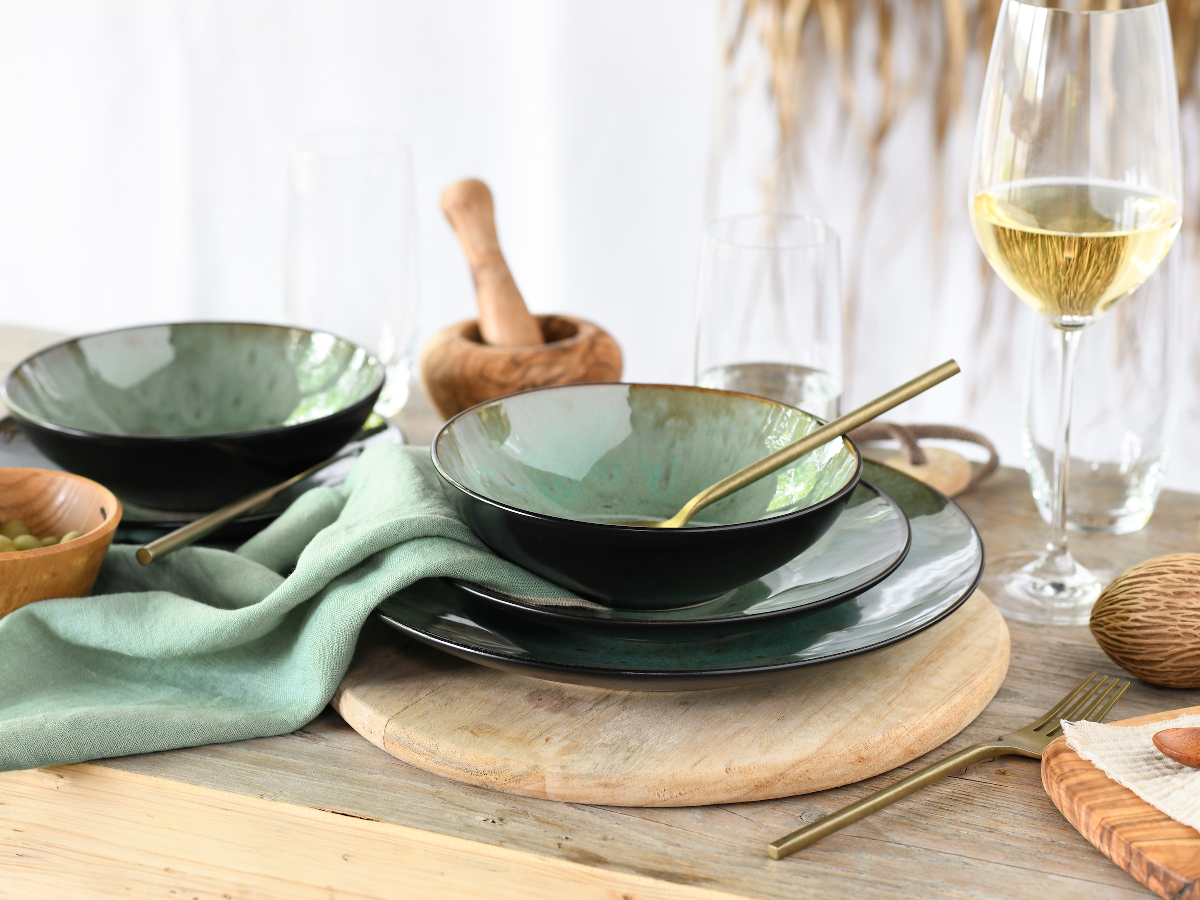 CreaTable Teller-Set »Jawa, Teller Set 18-tlg« Reaktivglasur