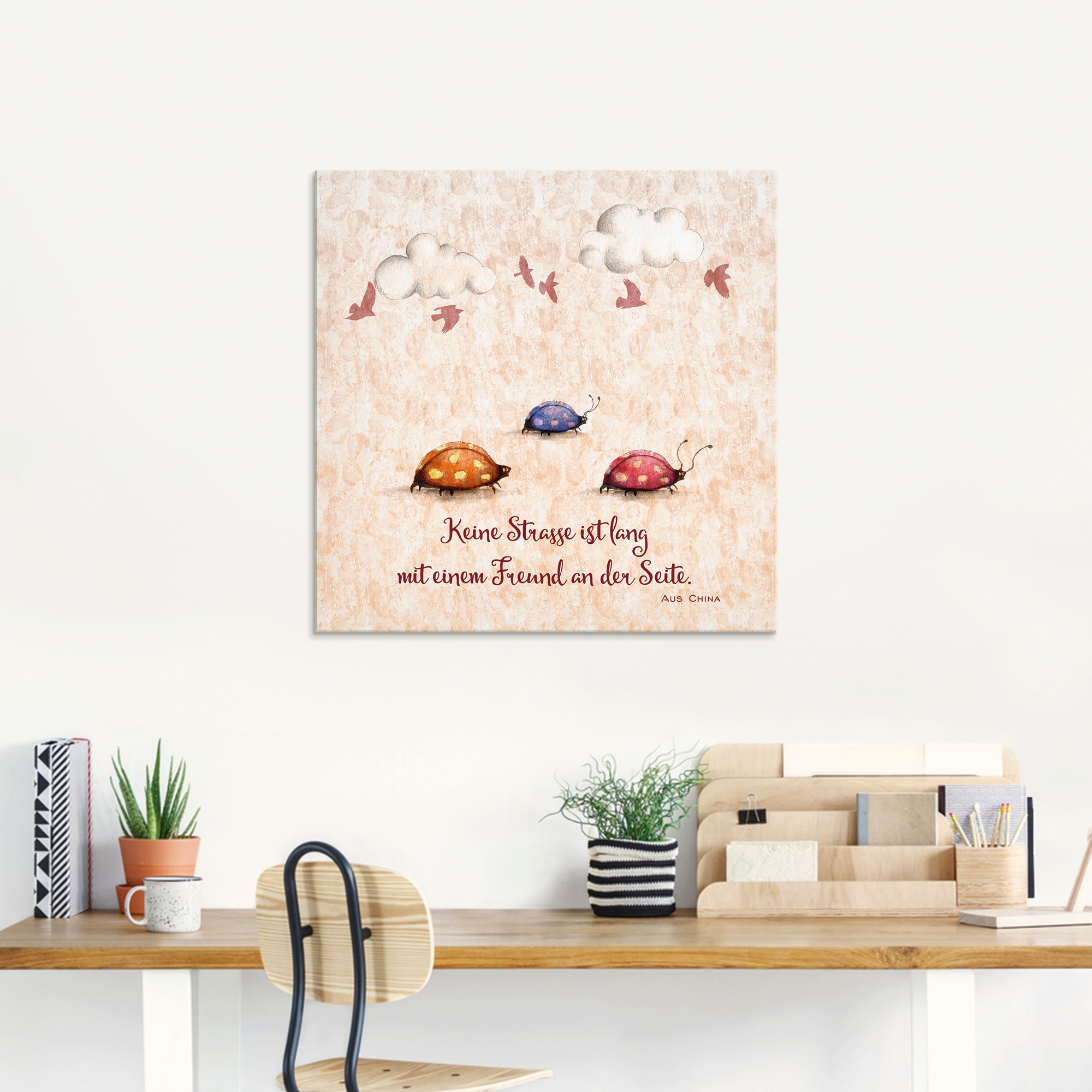 Artland Glasbild »Lebensweisheit Freunde« Tiere 1 Stk. tlg. in verschiedenen Größen