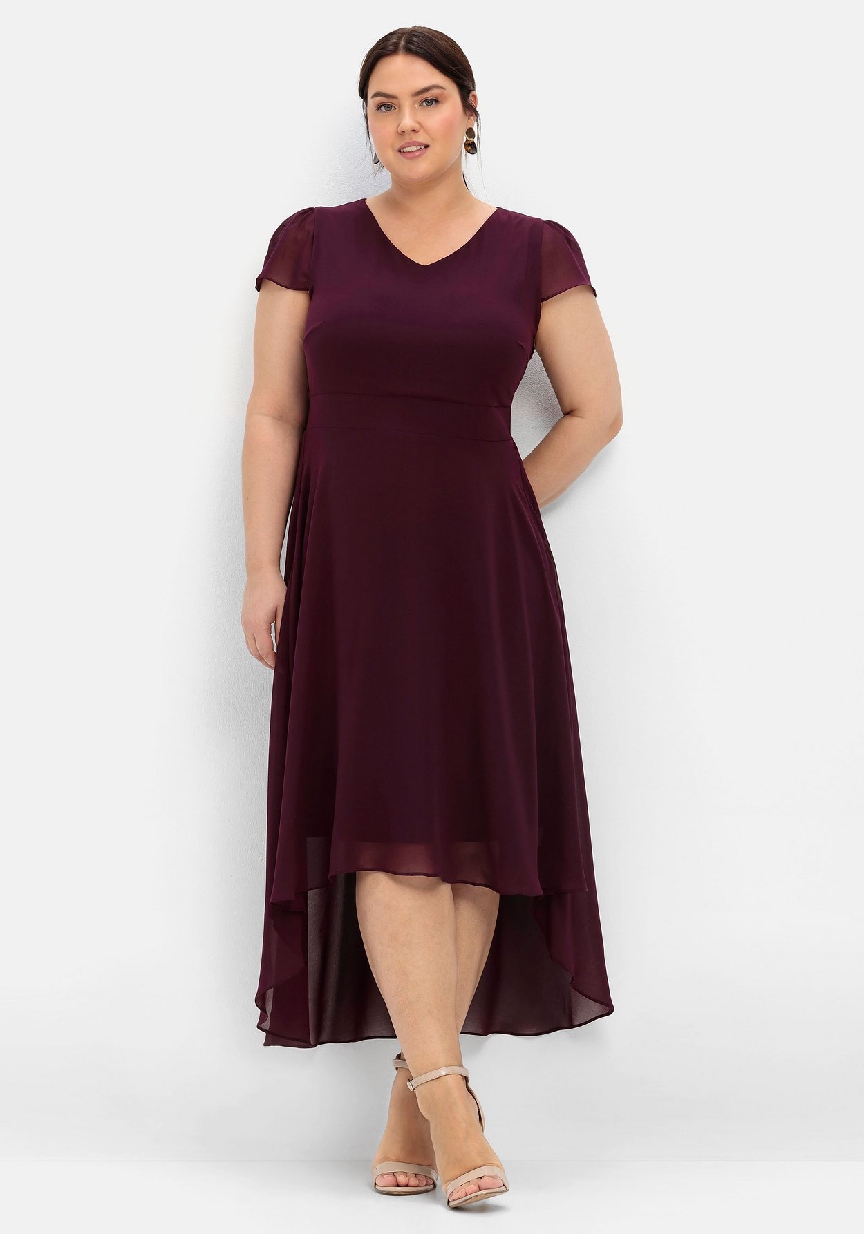 Sheego Abendkleid »Abendkleid mit Flügelärmeln«, mit Flügelärmeln