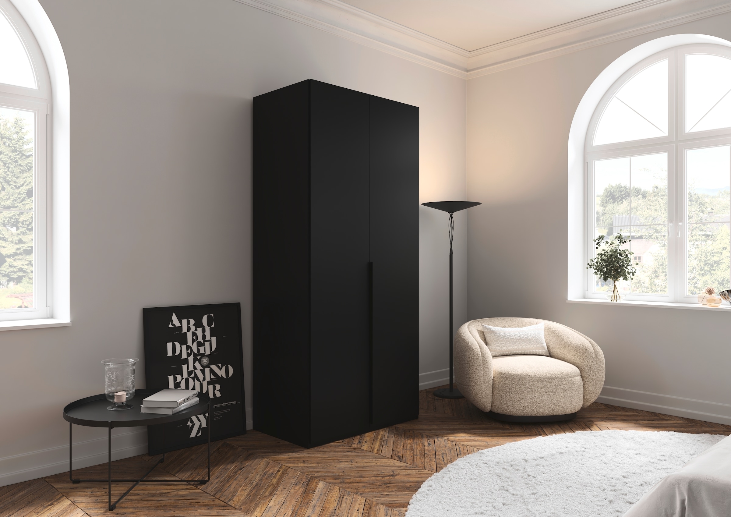 LeGer Home by Lena Gercke Kleiderschrank »Schrank Garderobe Ankleide Schlafzimmer Flur SERINA Eyecatcher« in 3 verschiedenen Ausstattungen BASIC/CLASSIC/PREMIUM,  in 6 Breiten (101 - 401 cm) mit Front Glas oder Dekor MADE IN GERMANY