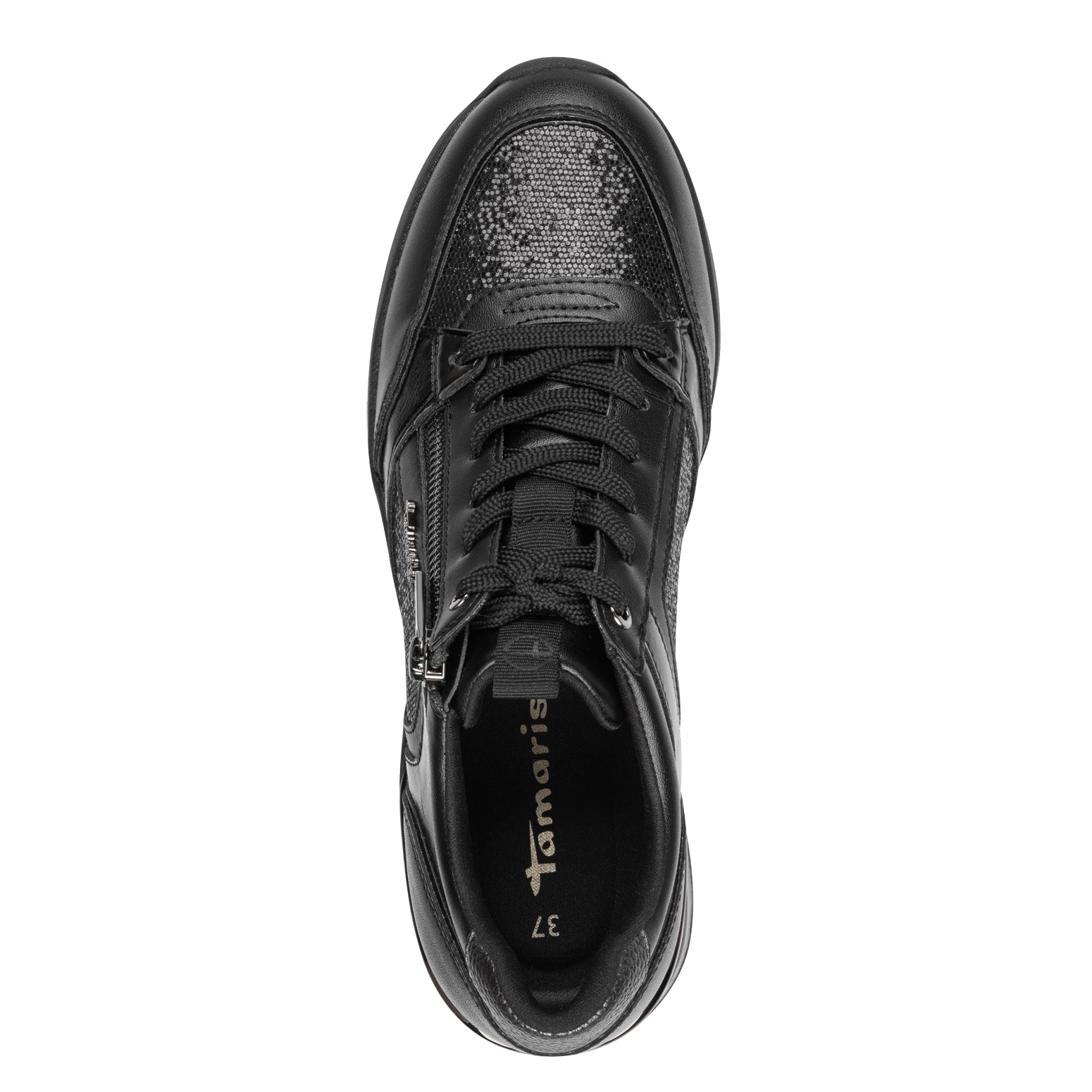 Tamaris Keilsneaker  , Freizeitschuh, Halbschuh, Schnürschuh mit Glitzerdetails