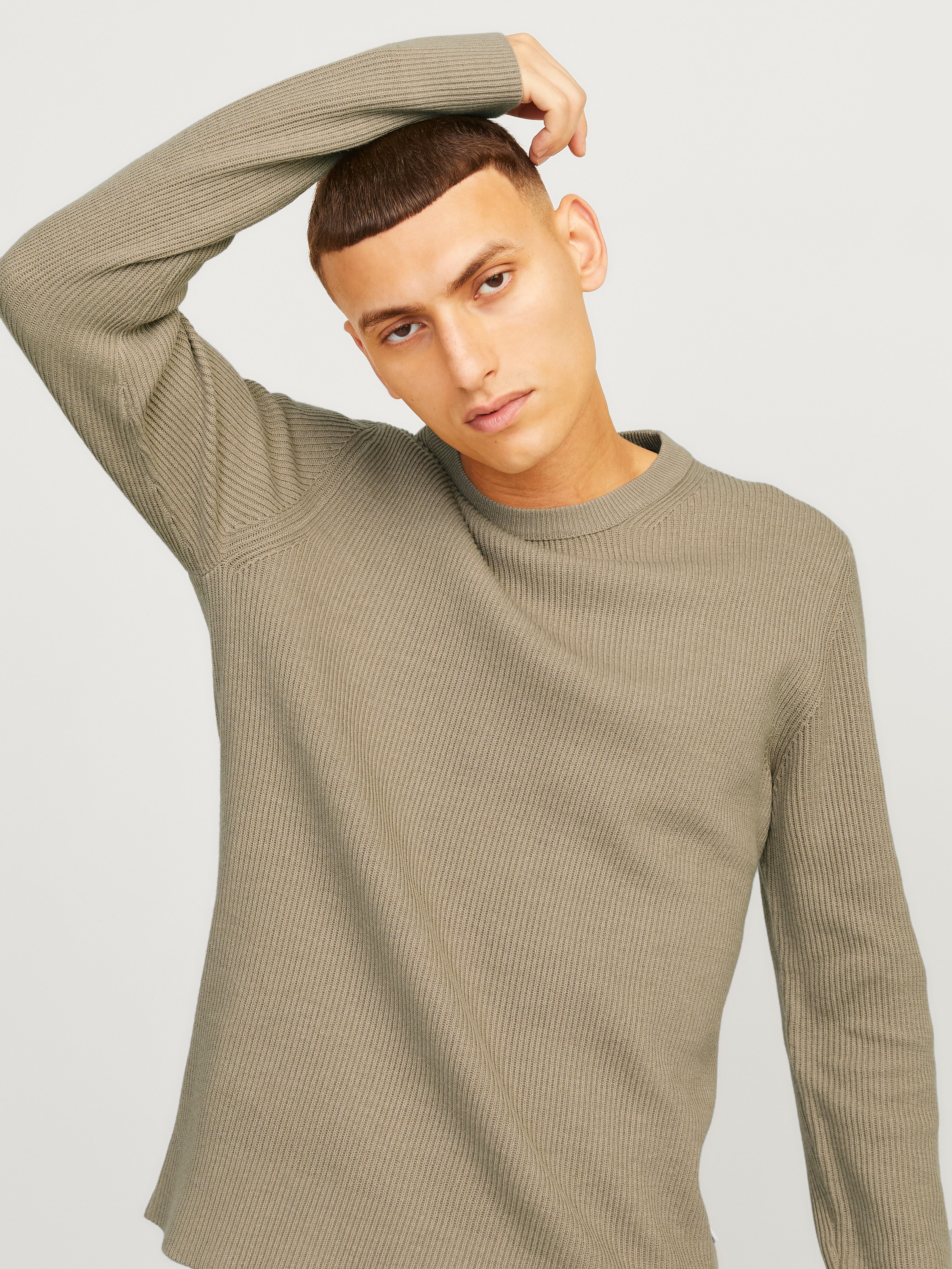 Jack & Jones Rundhalspullover »JJEPERFECT – Pullover mit pflegeleichter Qualität, Structure Fit« unifarben, modisch, regular fit, Strick, Rundhals