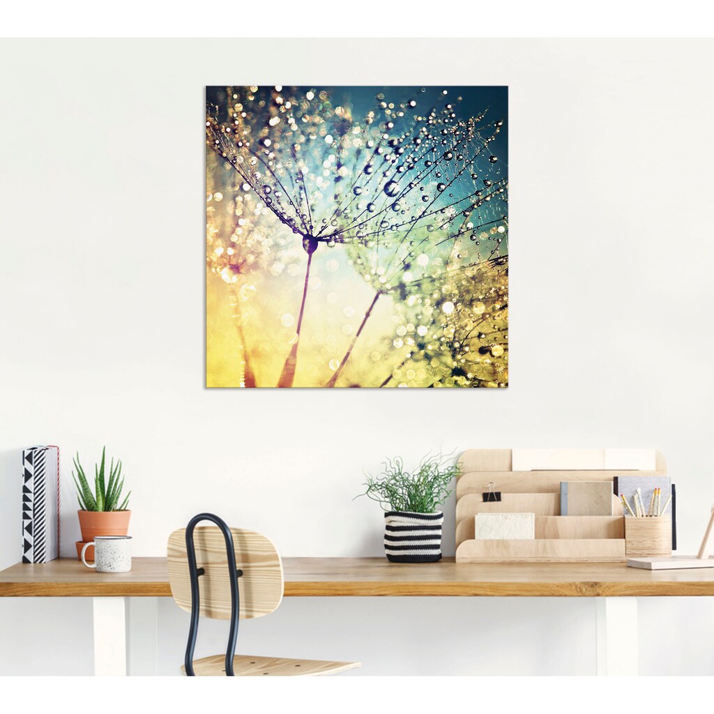 Artland Wandbild »Pusteblume Zaubertropfen«, Blumen, (1 St.)