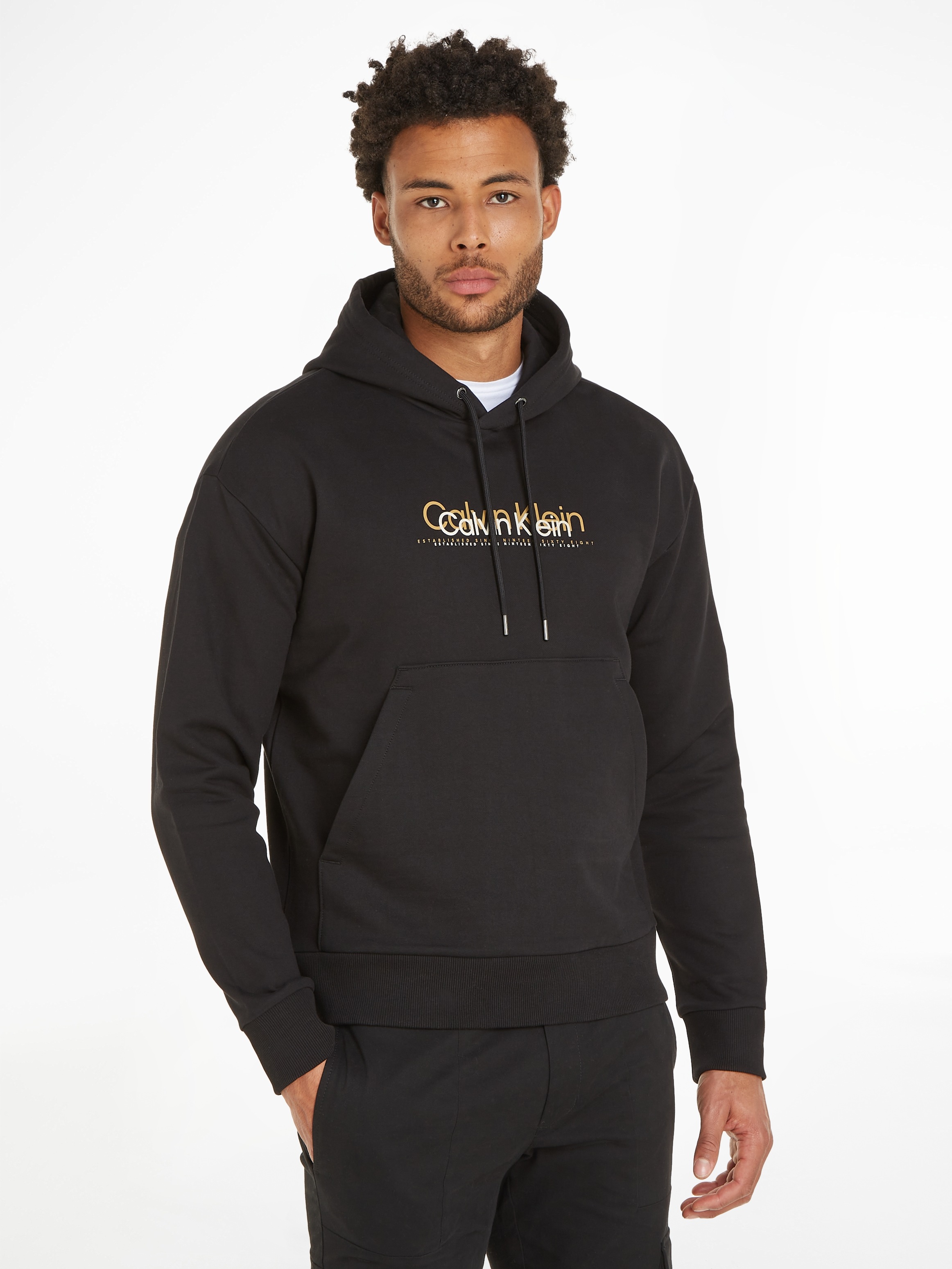 Calvin klein flock hot sale logo sweatshirt