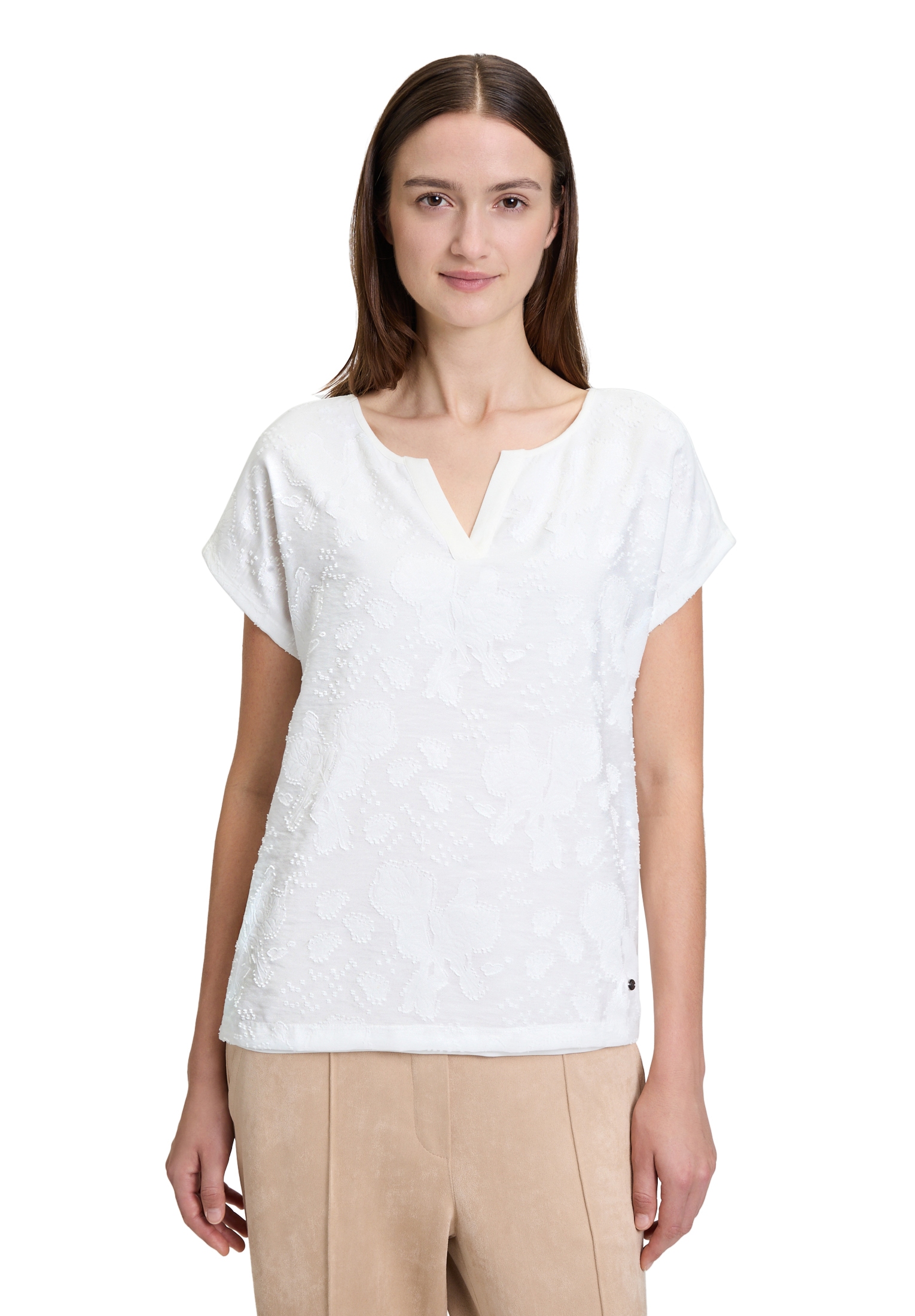 Betty&Co Kurzarmshirt »Casual-Shirt mit V-Ausschnitt«