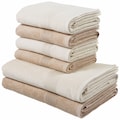 my home Handtuch Set »Anna«, Set, 6 tlg., Walkfrottee, gestreifte Bordüre, Handtuch Set, Handtücher aus 100% Baumwolle