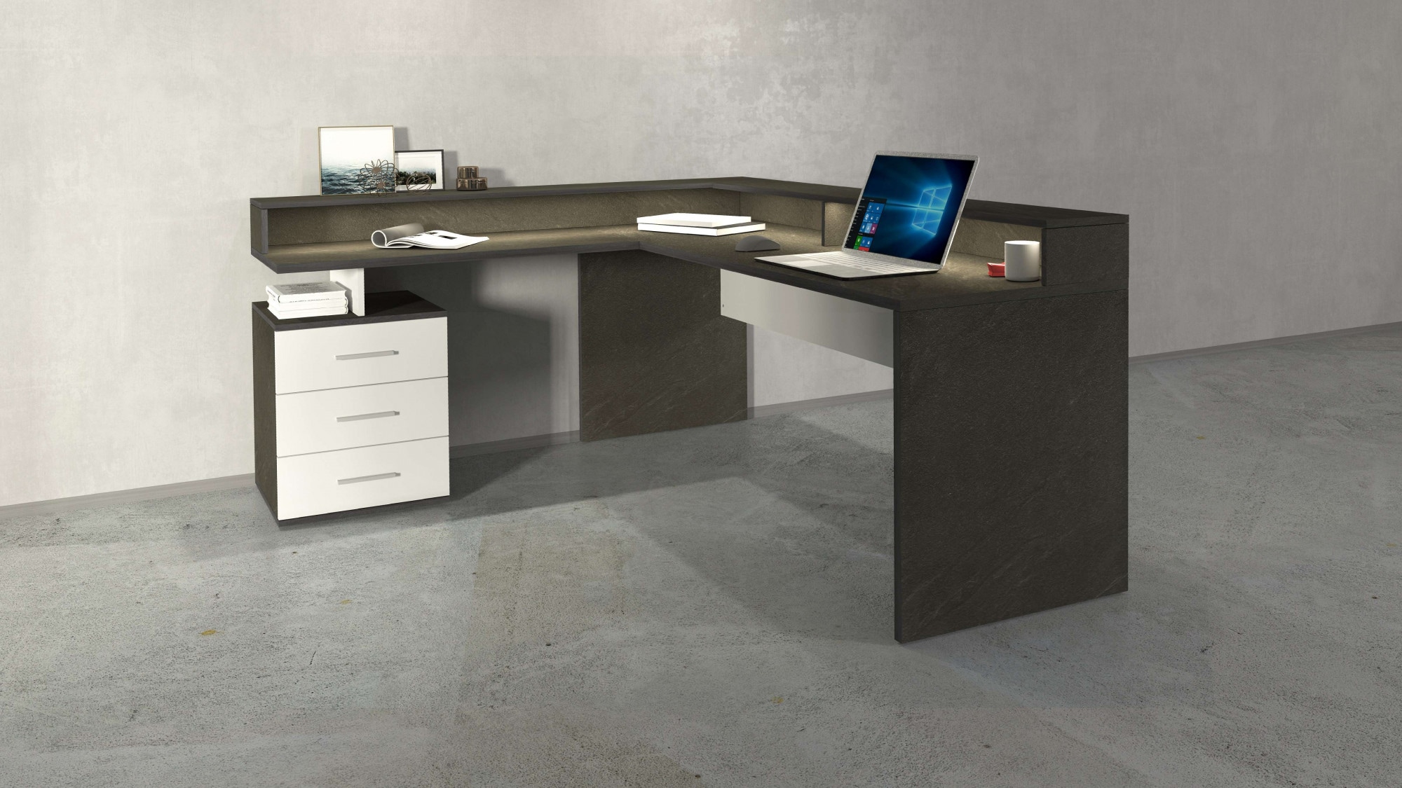 INOSIGN Eckschreibtisch »NEW SELINA«, im modernen ital. Design, Breite 160x180 cm