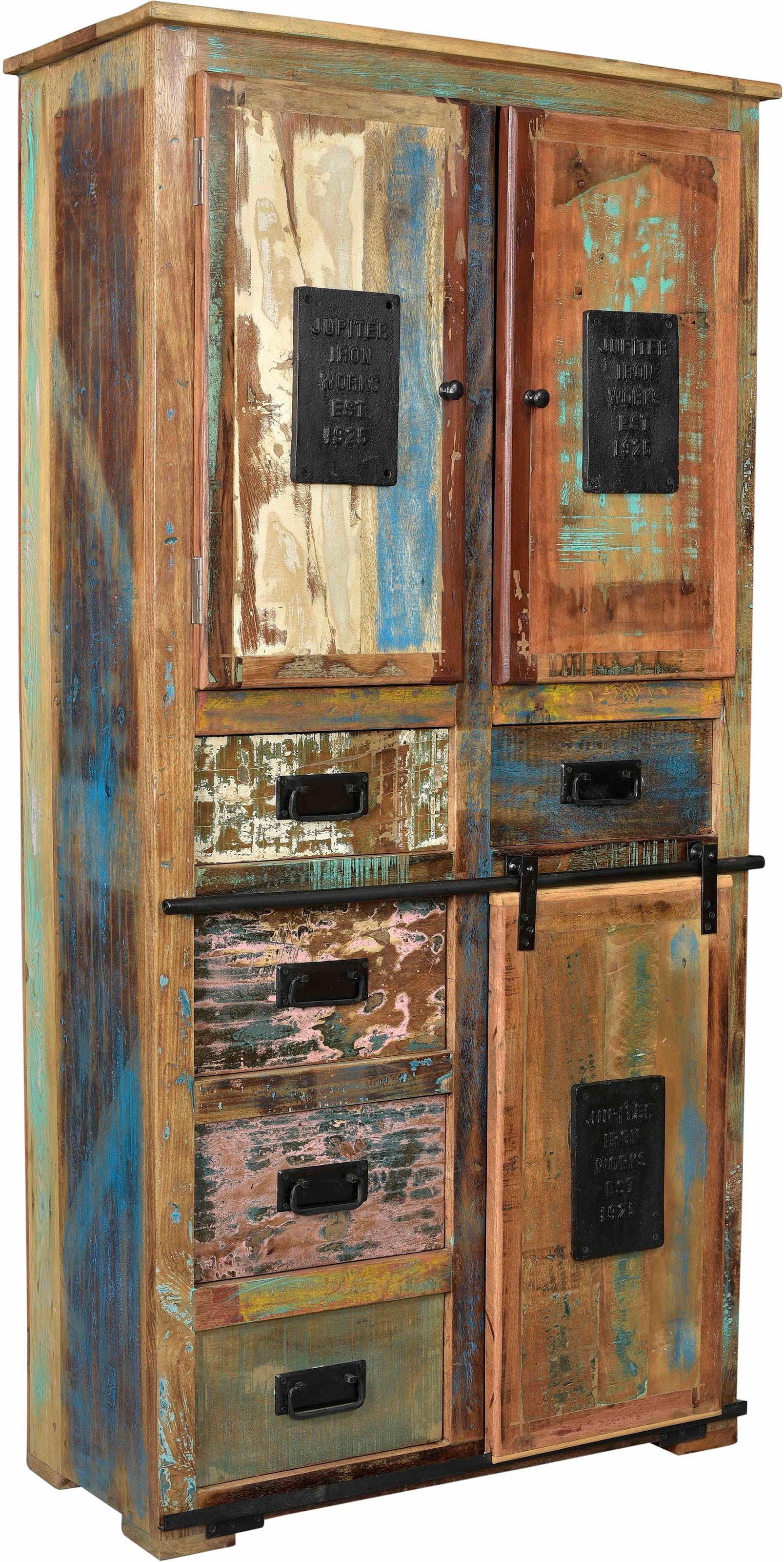 Rechnung Stauraumschrank »Jupiter«, Höhe Shabby cm, recyceltem aus auf Altholz, Chic, Vintage 180 bestellen SIT