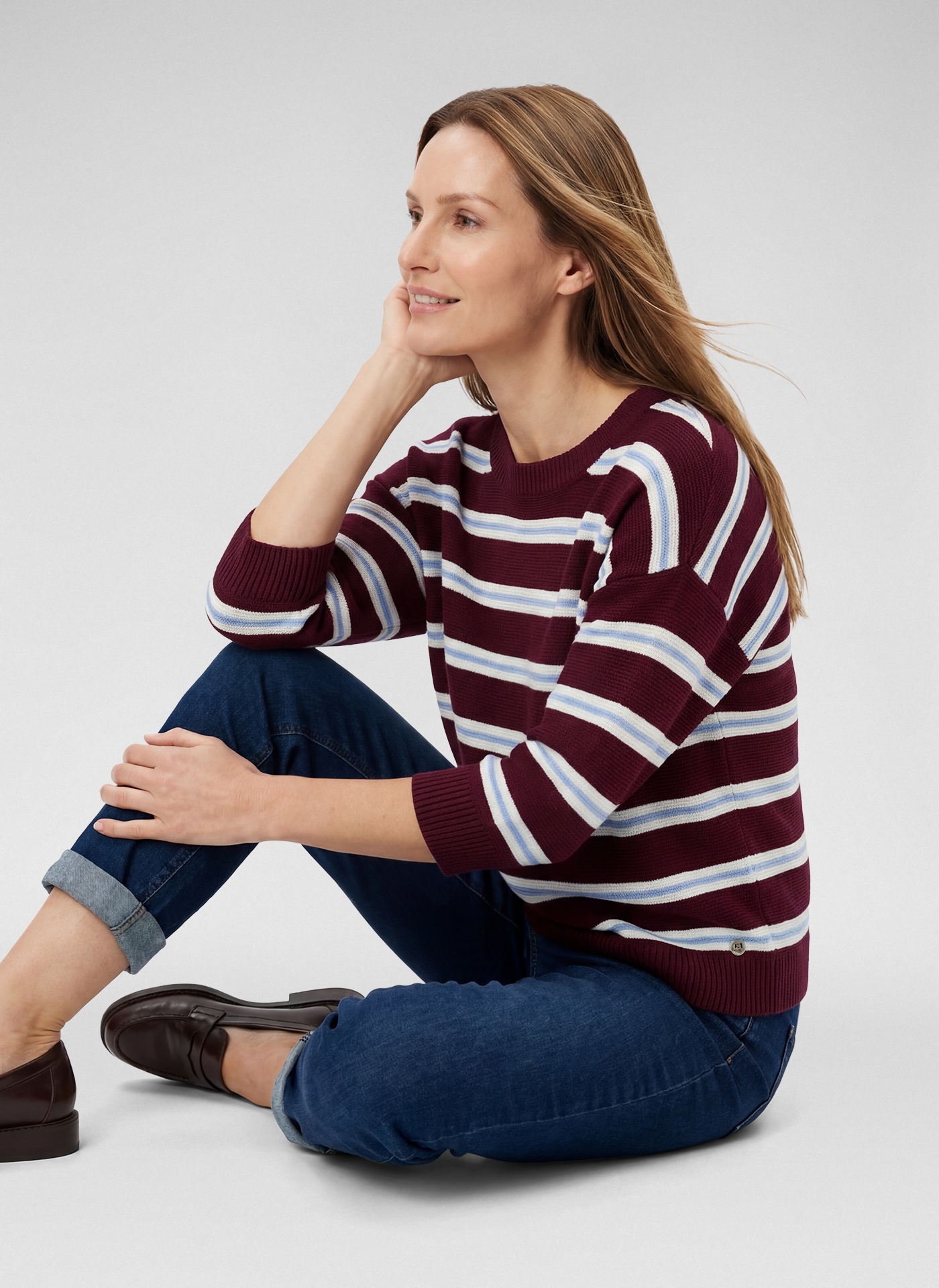 Rabe 3/4 Arm-Pullover in Streifen-Optik