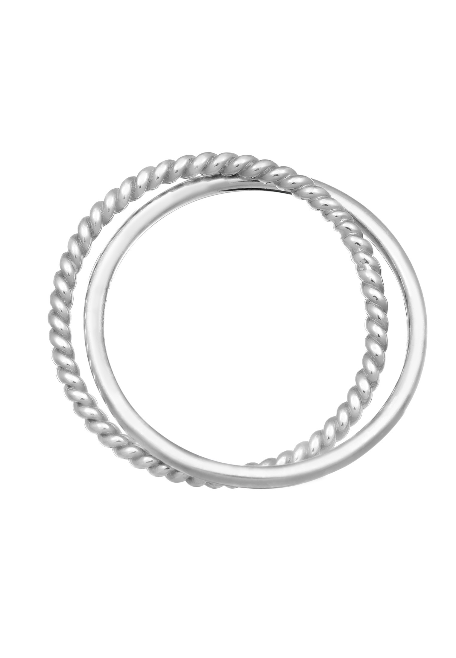 Elli Premium Silberring »Ring Wickelring Fein Gedreht 585er Weißgold«