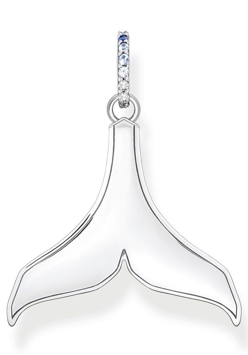 THOMAS SABO Kettenanhänger »Schwanzflosse mit Steinen, PE931-644-1«, mit Spinell (synth.), Zirkonia (synth.)