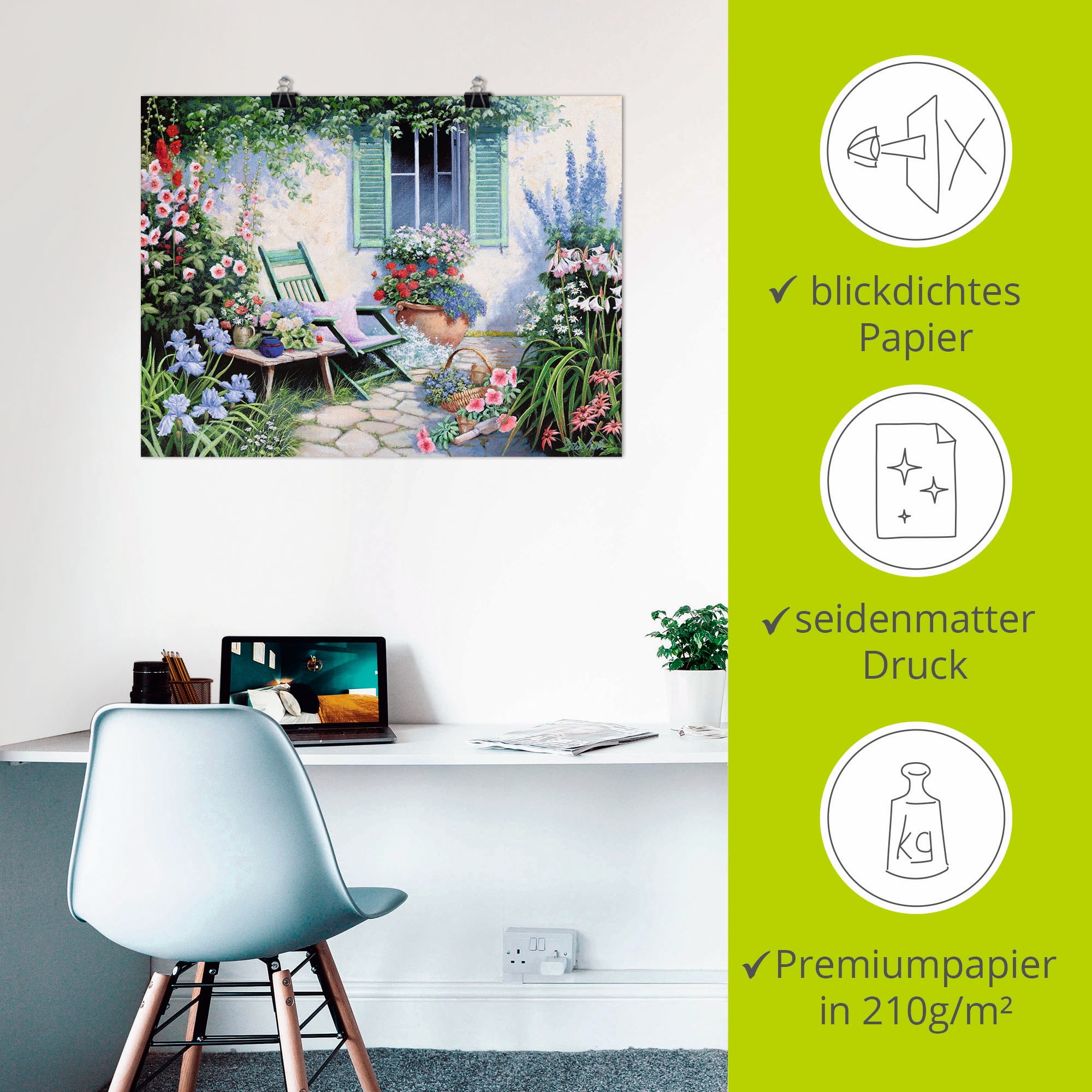 Artland Wandbild »Ein schöner Platz« Garten 1 Stk. tlg. als Leinwandbild, Poster in verschied. Größen