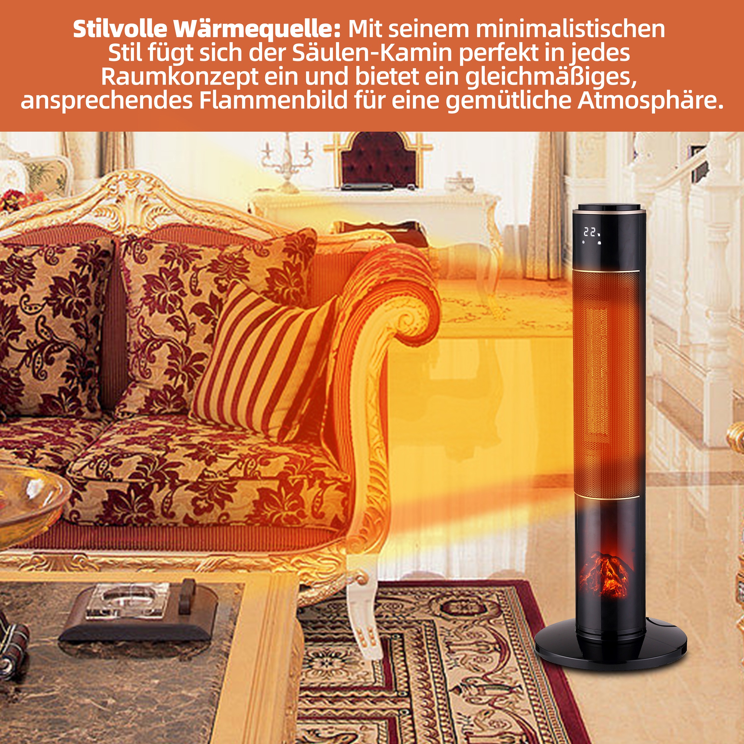 SHX Heizlüfter »SHX21PTC2000KE«, 2000 W, PTC-Keramik, Kamineffekt, 2000W
