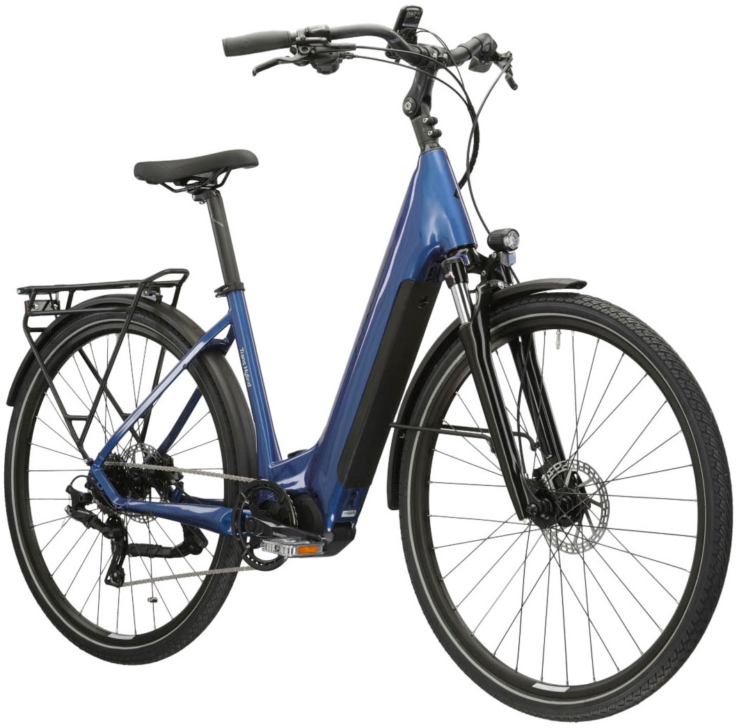 Kross E-Bike »E-Trekkingrad Trans Hybrid LS 3.0 28 Zoll blau«, 8 Gang, Shimano, Acera T3000, Mittelmotor 250 W, Pedelec, Elektrofahrrad für Damen und Herren