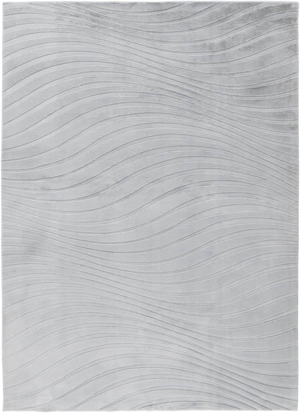 Carpet City Teppich »WAVES 503« rechteckig 12 mm Höhe Kurzflor, Hochtief-Muster/ 3D-Effekt, Uni, Wohnzimmer, Schlafzimmer