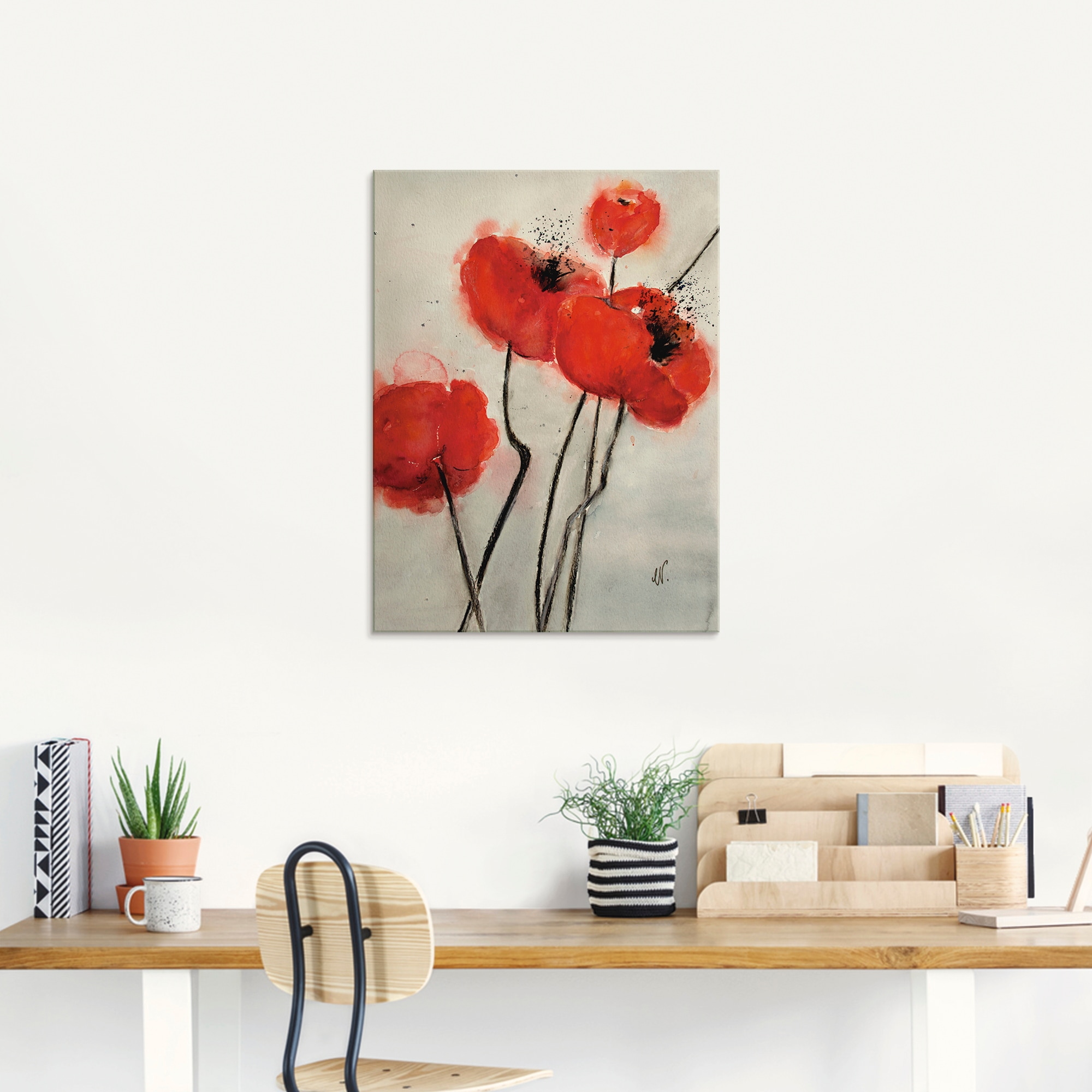 Artland Glasbild »Roter Mohn« Blumen 1 Stk. tlg. in verschiedenen Größen