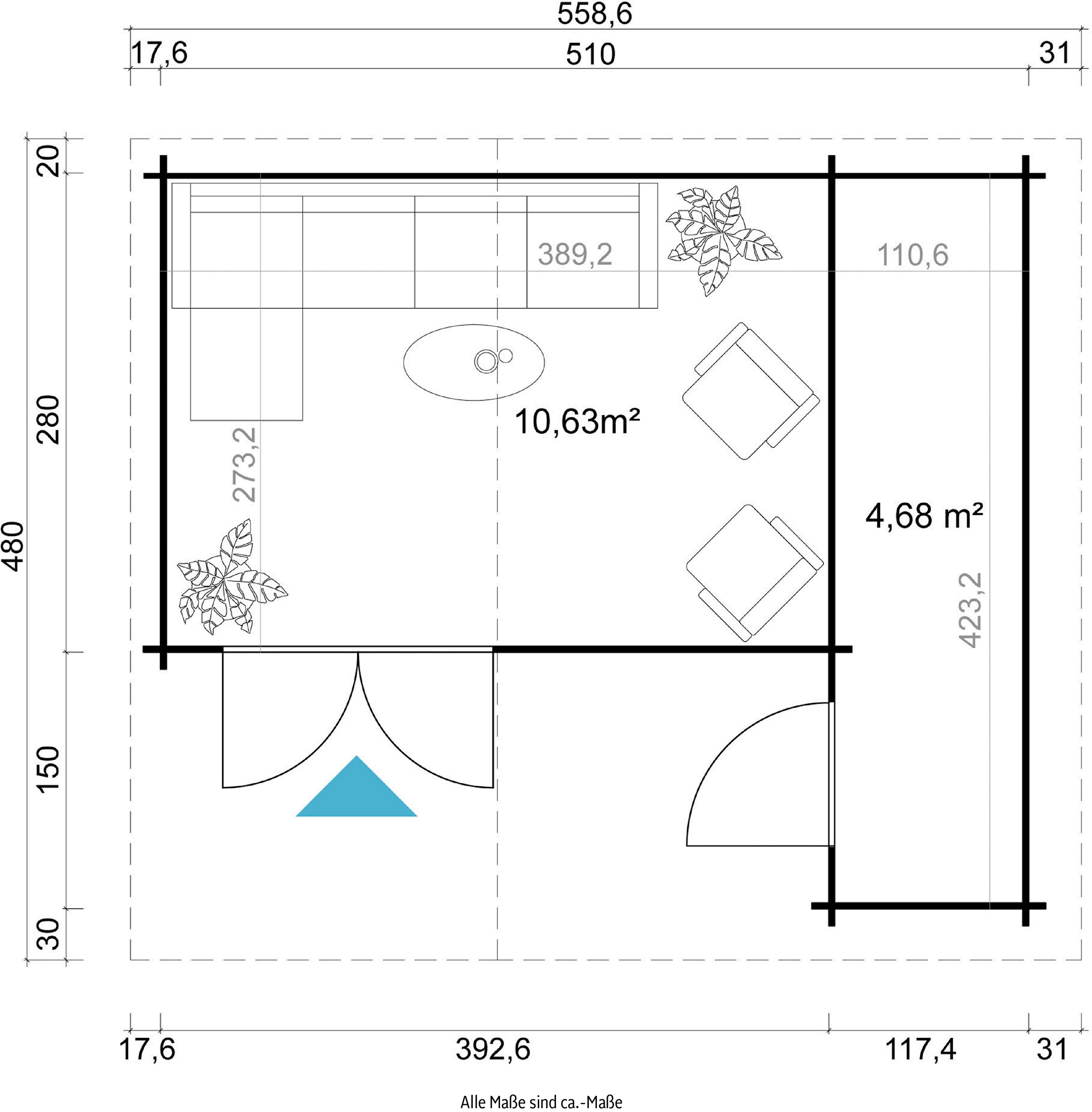 LASITA MAJA Gartenhaus »LITTLE ROCK«, (Set, inkl. Fussbodenbretter zum verlegen)
