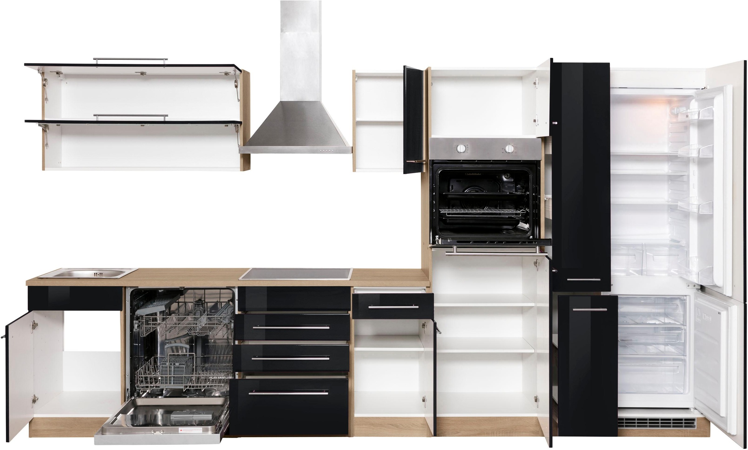 KOCHSTATION Küchenzeile »KS-Eton«, ohne E-Geräte, Breite 360 cm