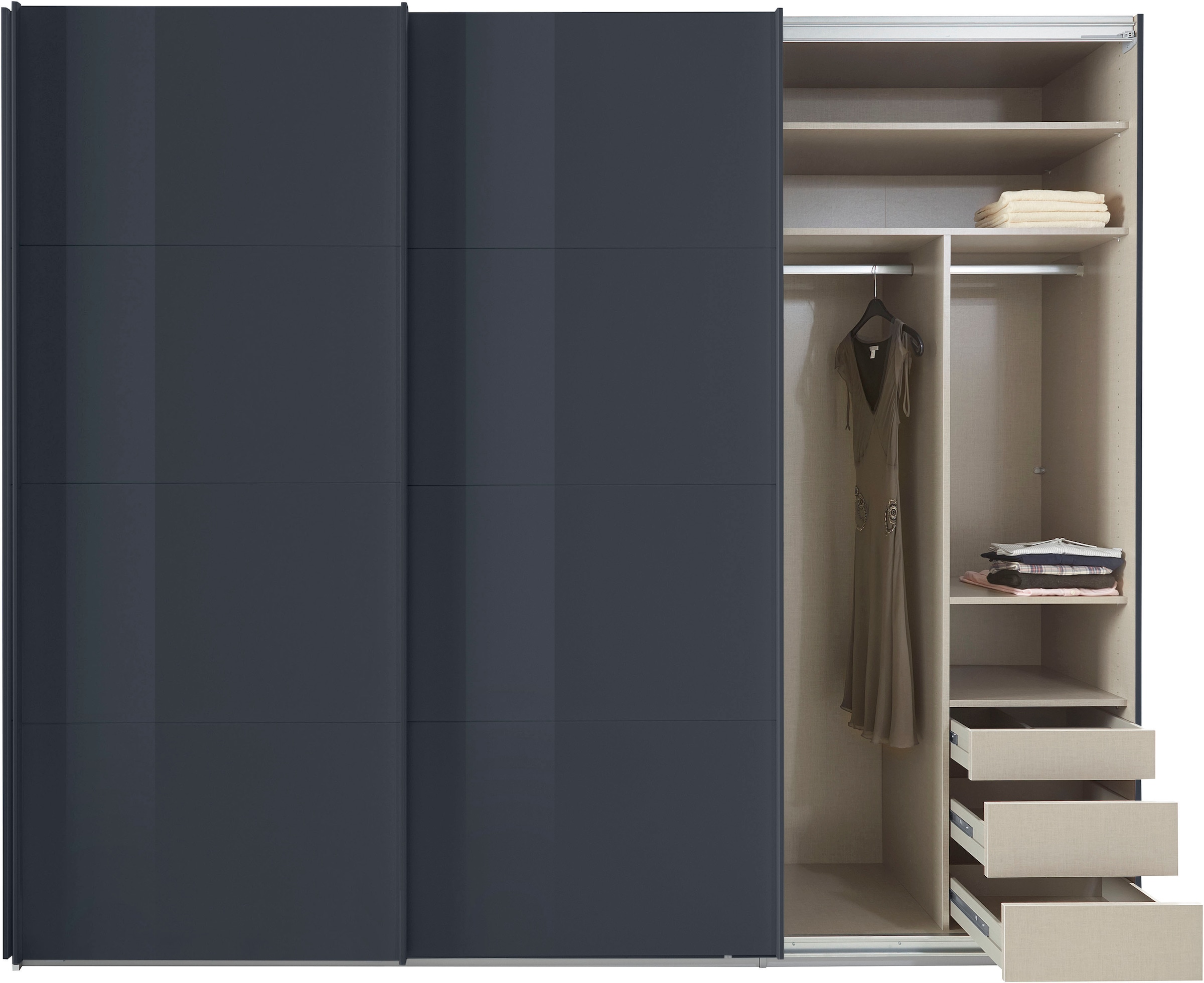 rauch Schwebetürenschrank »Kleiderschrank Schrank Garderobe TOPSELLER OTELI inkl. Inneneinteilung«, mit 3 Innenschubladen sowie zusätzlichen Einlegeböden MADE IN GERMANY