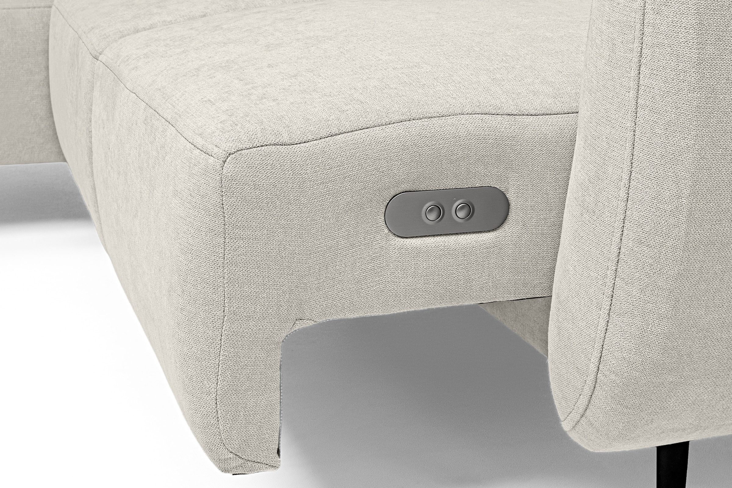 WERK2 Ecksofa »Alisson, mit elektrischer Sitztiefenverstellung, L-Form, Breite 277 cm« Alisson – flexibler Komfort mit modernem Design und smarten Details.