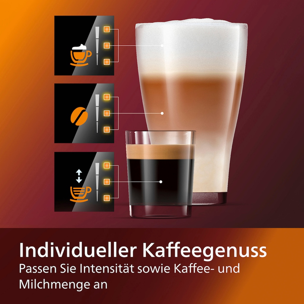 Philips Kaffeevollautomat »4300 Serie EP4321/50 Pannarello«, 5 Kaffeespezialitäten, individuell anpassbarer Aromastärke