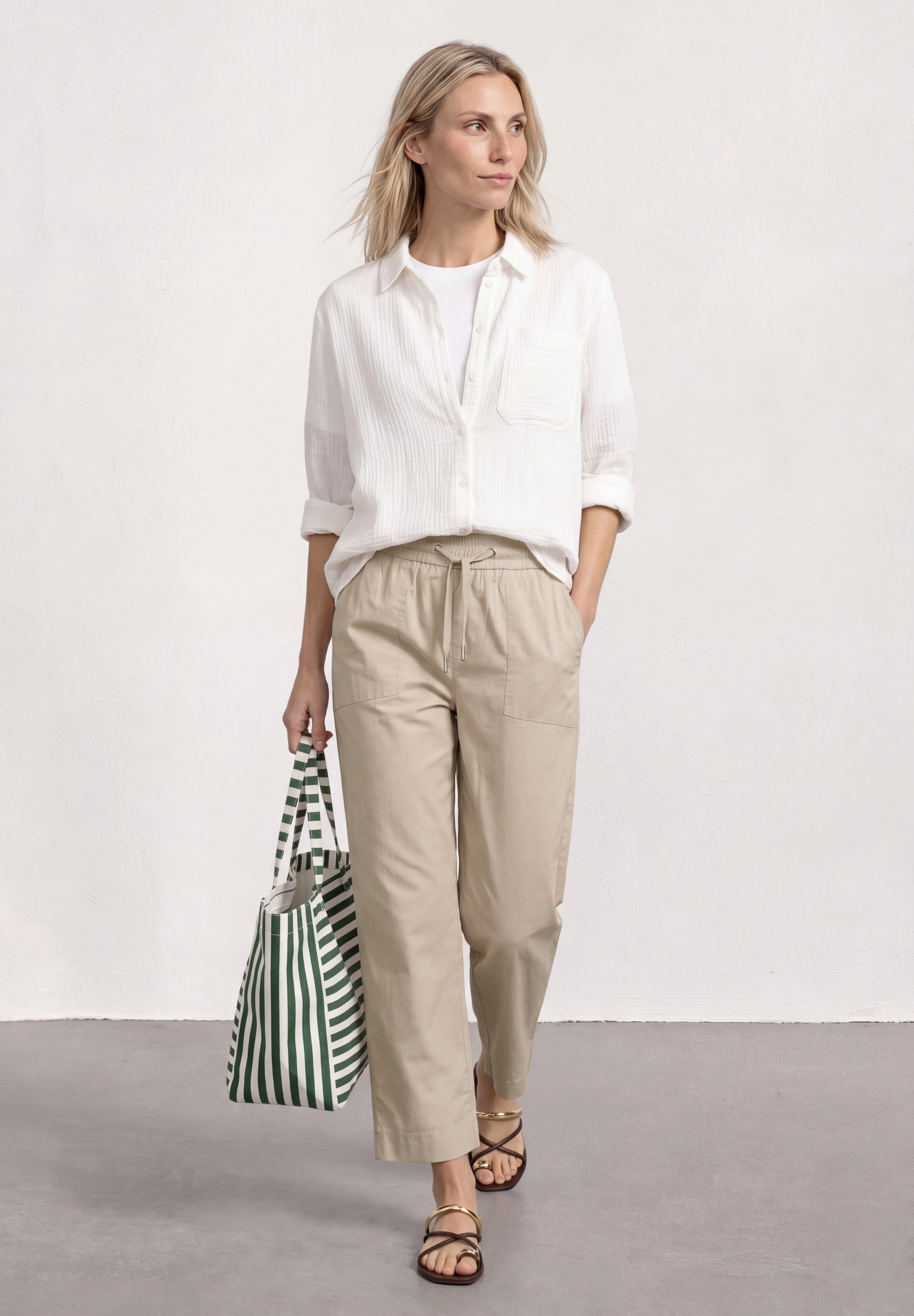STREET ONE Stoffhose  Sommerhose mit Turn-Up-Detail