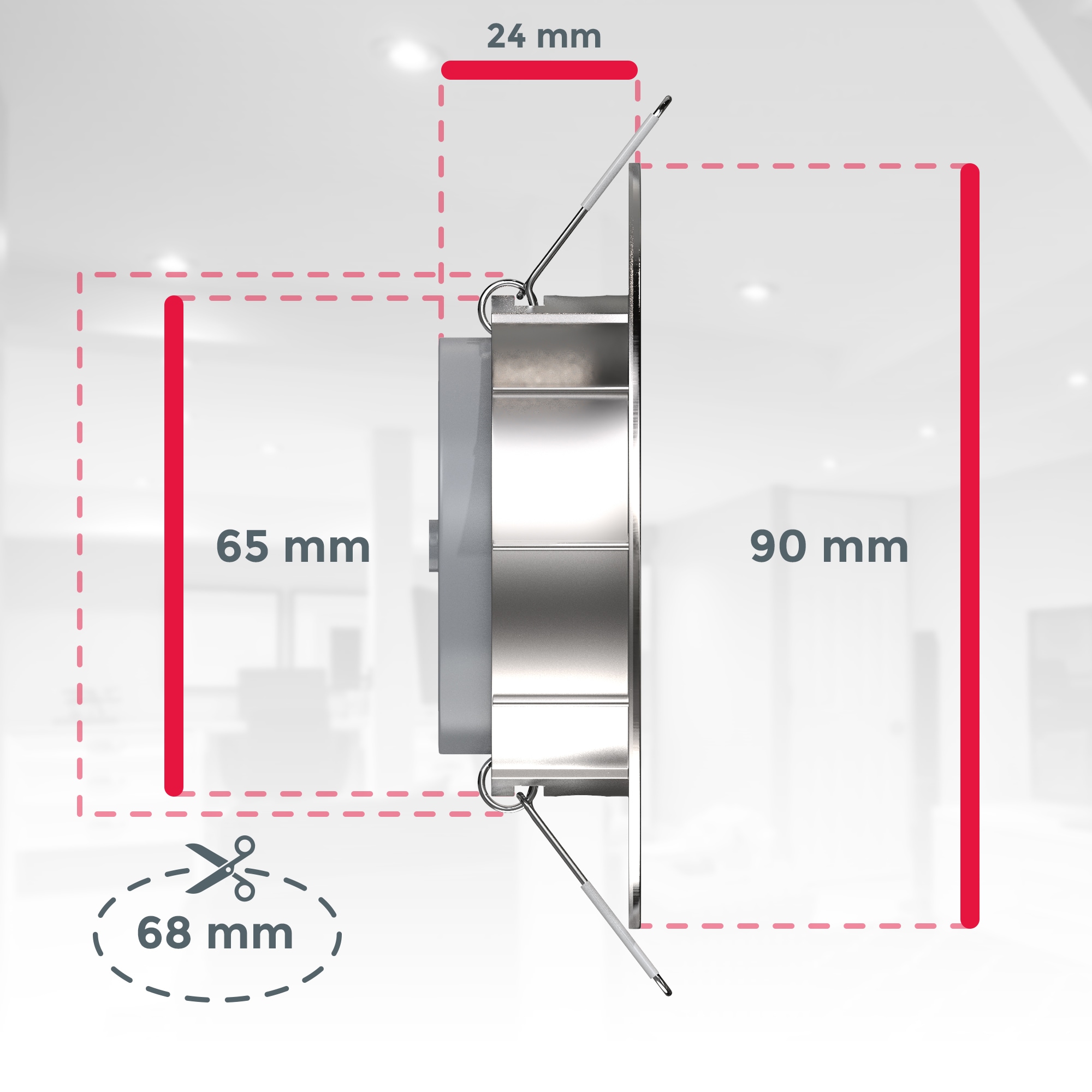 B.K.Licht LED Einbaustrahler, 6er-Set, Schutzart IP23, LED-Leuchtmittel fest integriert