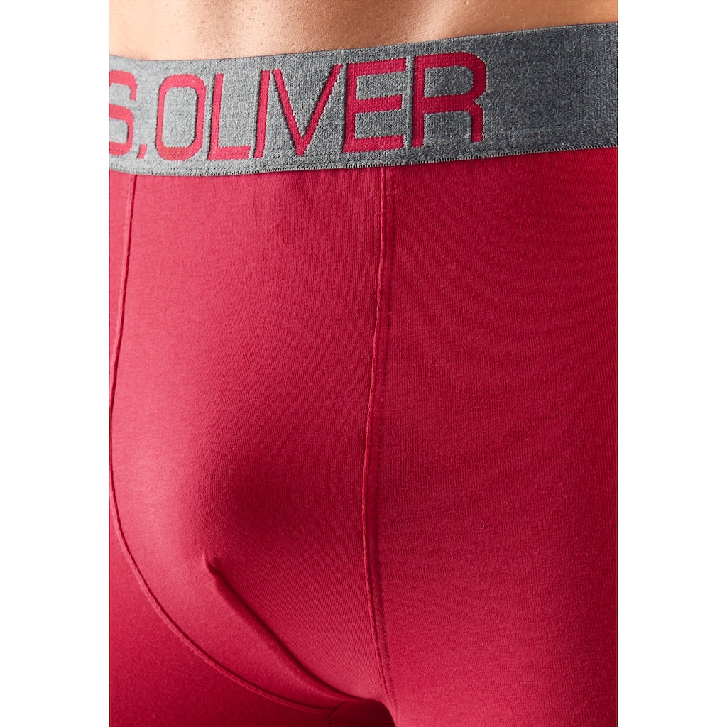 s.Oliver Boxer »Boxershorts für Herren«, (Packung, 4 St.), mit kontrastfarbenem Webbund
