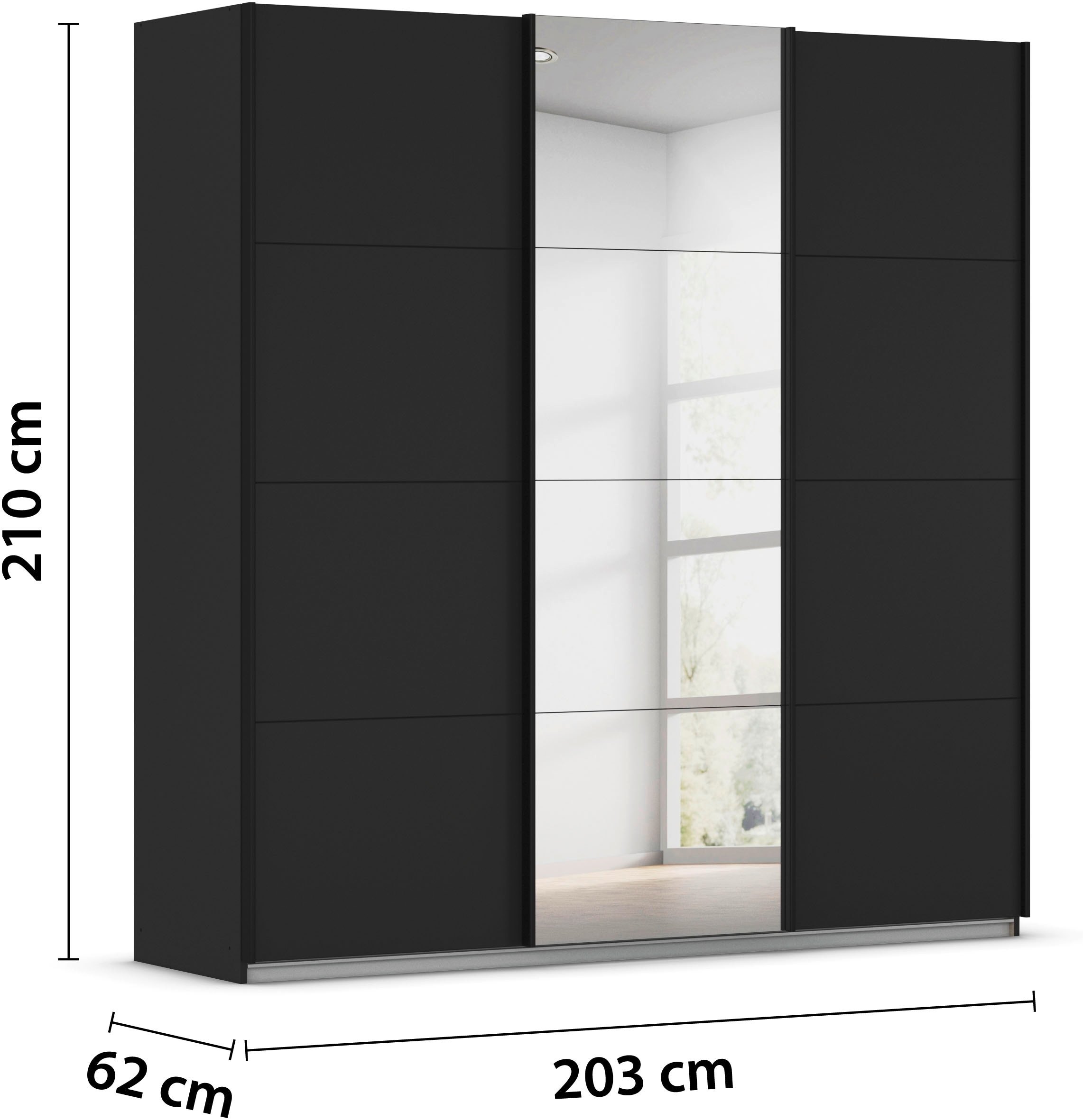 rauch Schwebetürenschrank »Kleiderschrank Schrank Garderobe Ankleide TOPSELLER OTELI« 3 Ausstattungen BASIC/CLASSIC/PREMIUM (inkl. SOFT-CLOSE-FUNKTION),  Breiten 203/271/315/360 cm Höhen 210/229 cm MADE IN GERMANY