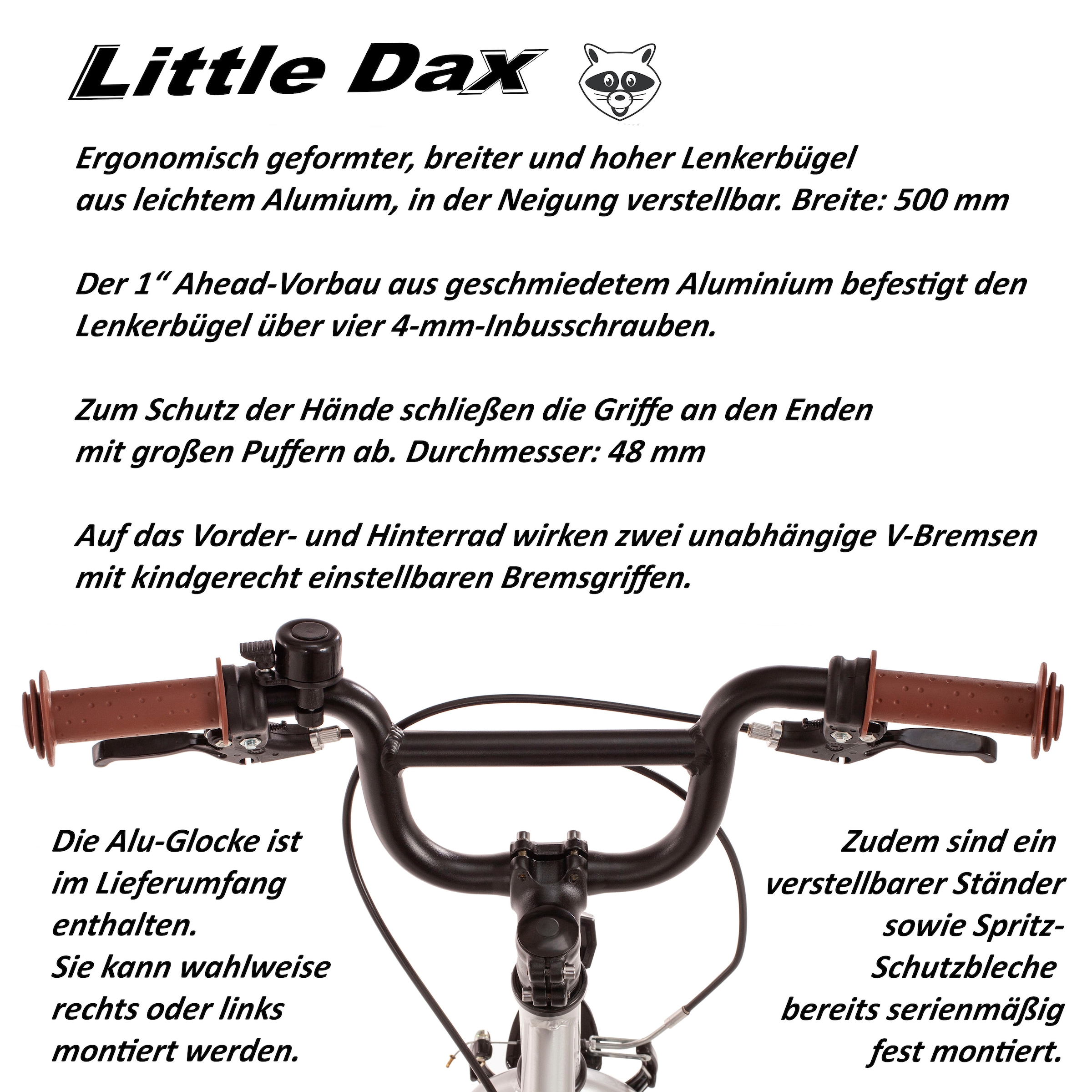 Bachtenkirch Kinderfahrrad »14" Little-Dax "AERON", blau« 1 Gang ohne Schaltung