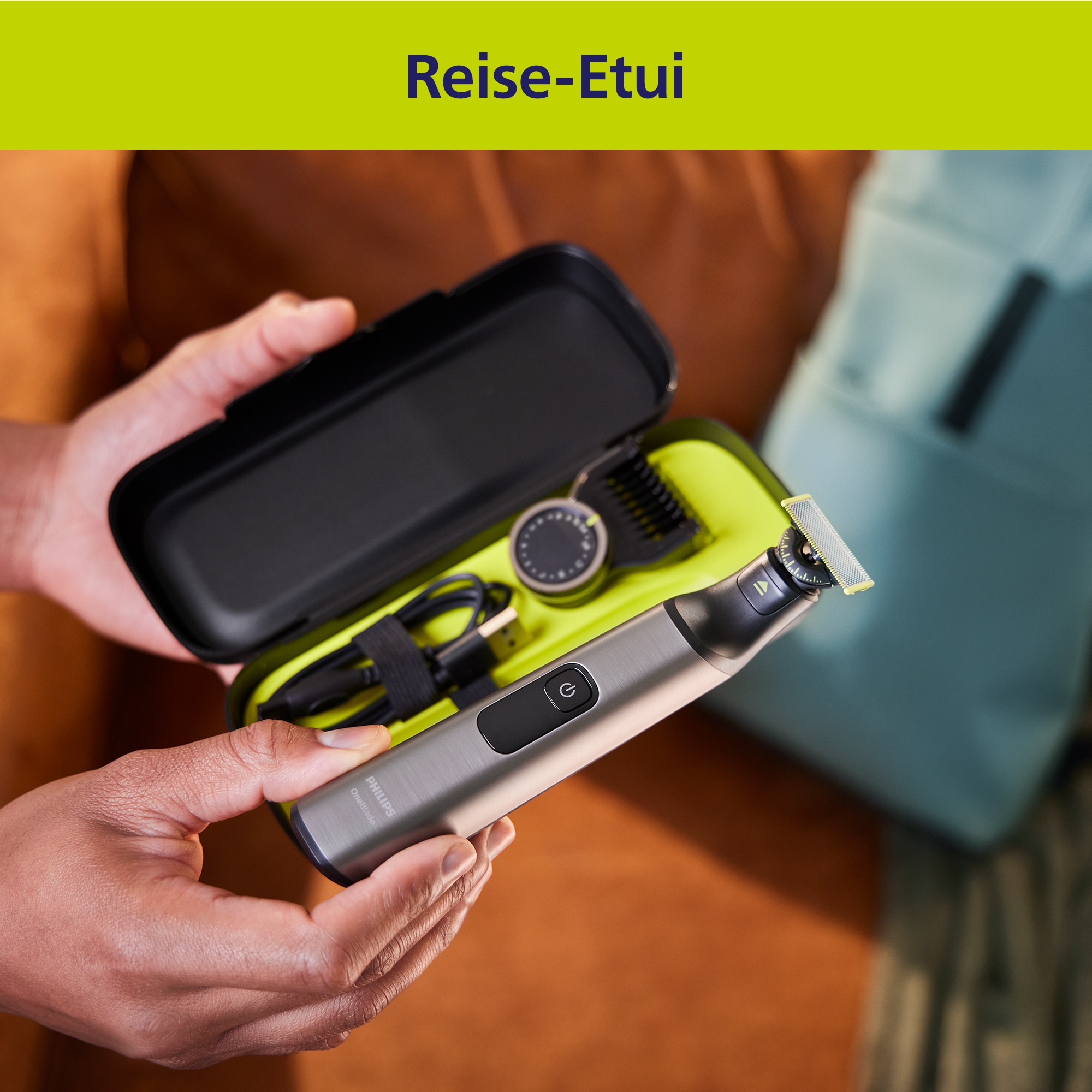 Philips Elektrorasierer »OneBlade Pro 360 Face & Body QP6552/30«, 3 St. Aufsätze, 360 Grad Klinge, 20 Längeneinstellungen, inkl. Aufbewahrungstasche