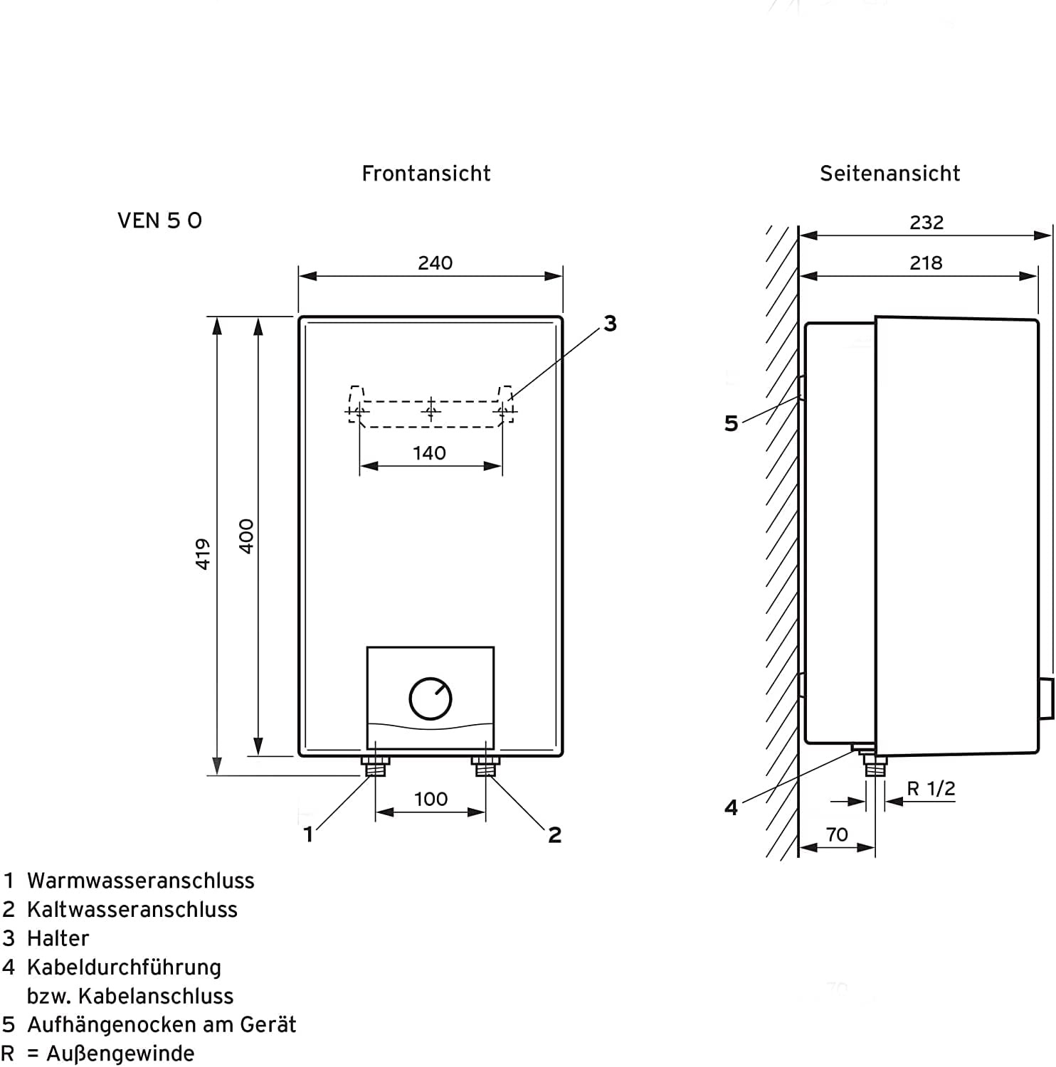 Vaillant Kleinspeicher »VEN 5/7 O plus«, 5 Liter, mit UV-lichtbeständiger Gerätehaube